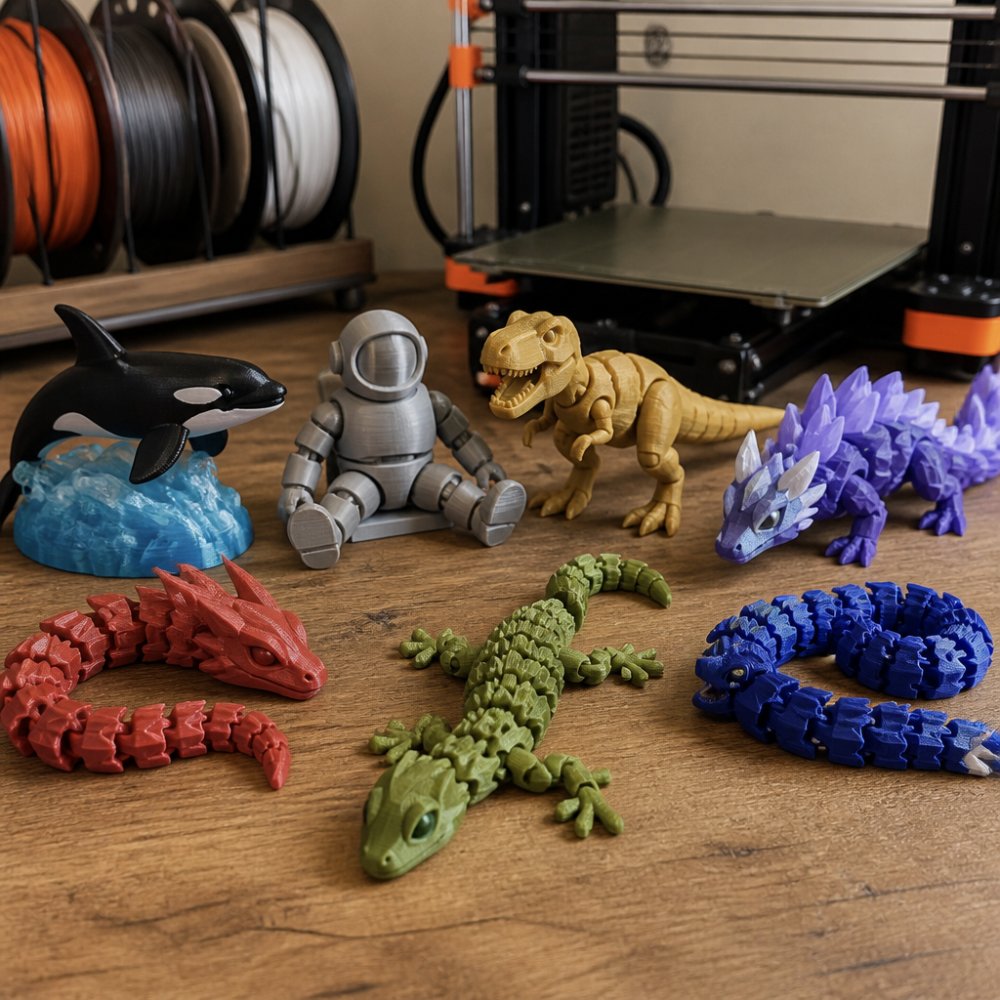 Unique Articulated 3D Printed Toys: 10 Models
