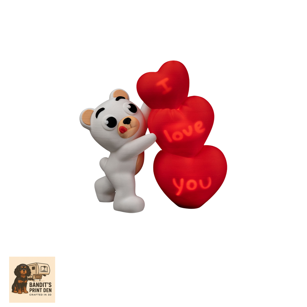Love to Bear – Light-Up Floral Heart Teddy Décor