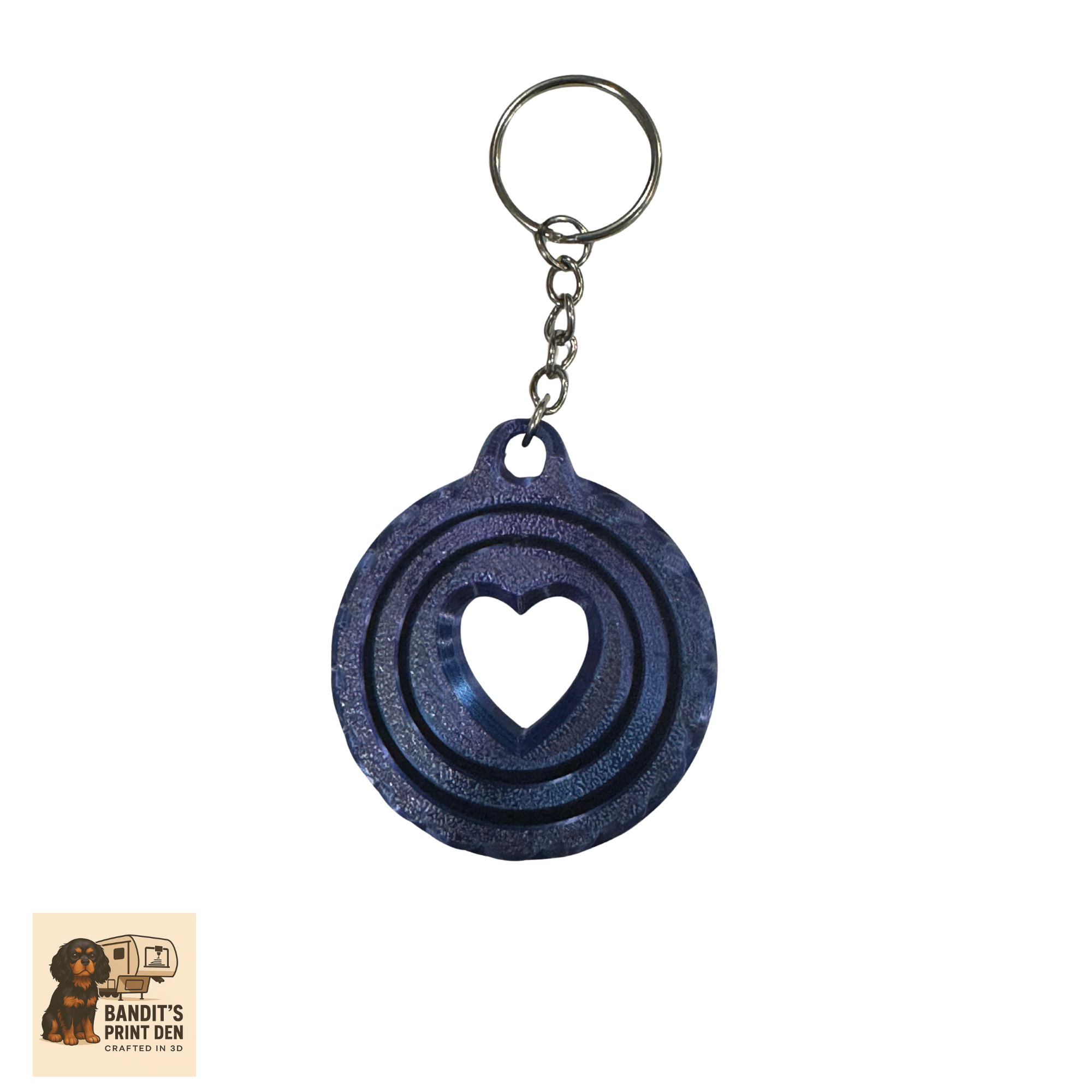 Heart Spinner Keychain – 3D Printed Fidget Keychain | Love Gift | Stress Reliever | Bag Charm | Valentine’s Day Accessory