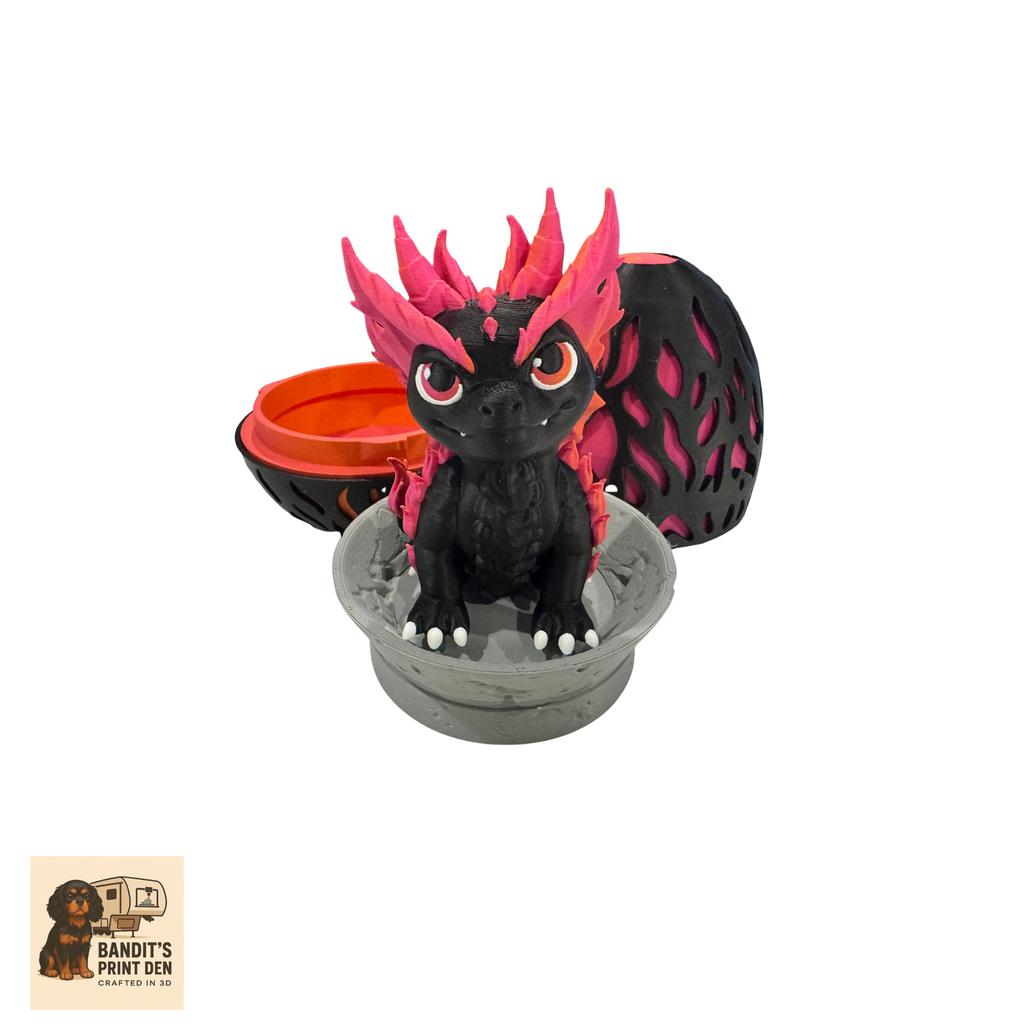 Magmos & Molten Dragon Egg – Lava Dragon Figurine & Hatchable Egg Display