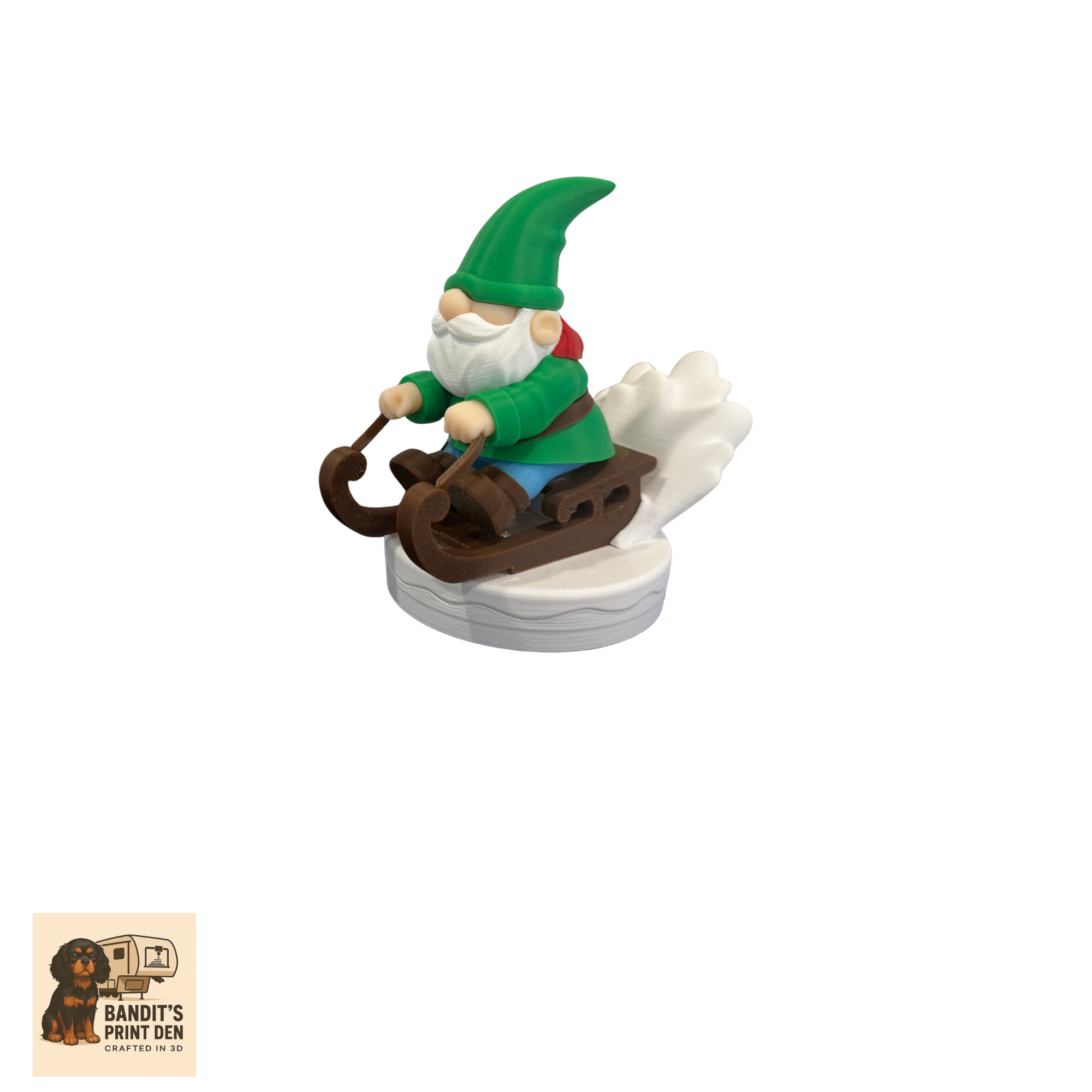 Frost Rider Gnome – 3D Printed Holiday Figurine