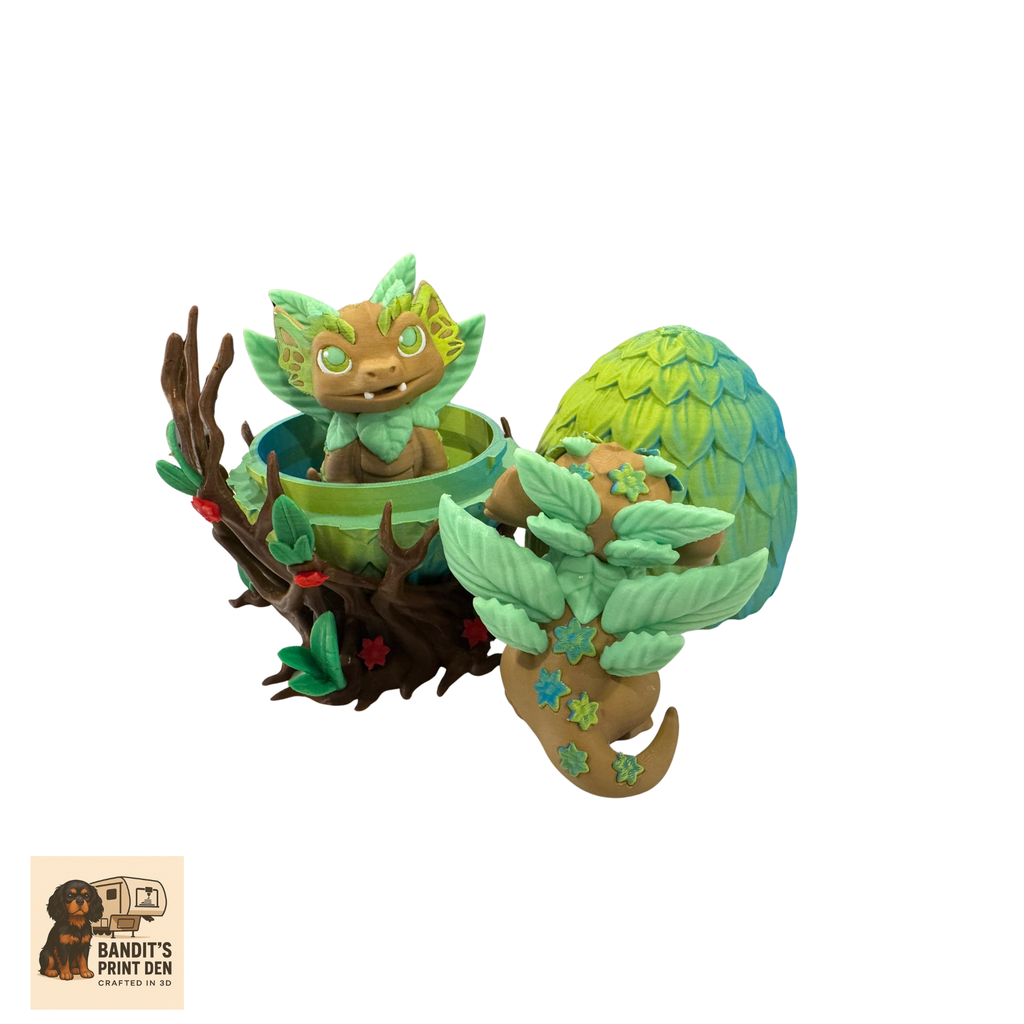 Flora & Flora Dragon Egg – Nature Dragon Figurine & Blooming Egg Display