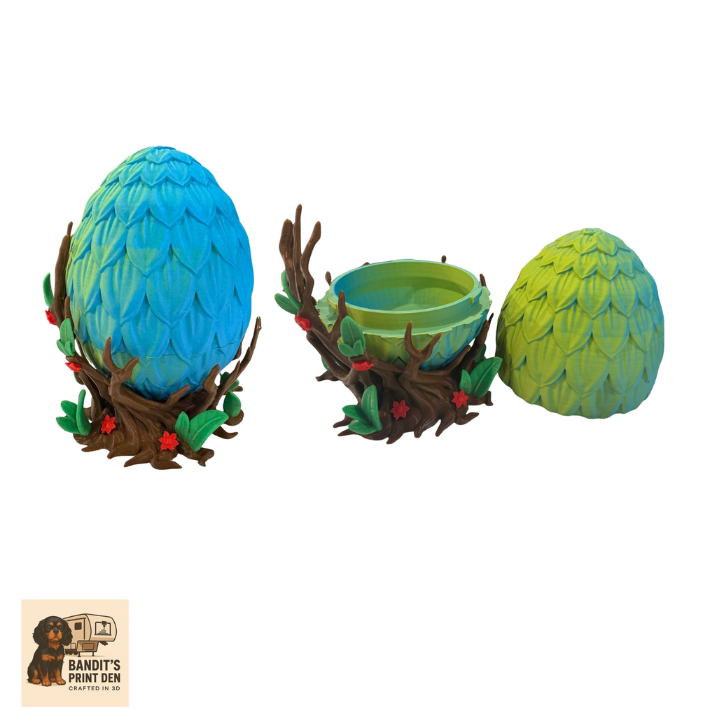Flora & Flora Dragon Egg – Nature Dragon Figurine & Blooming Egg Display