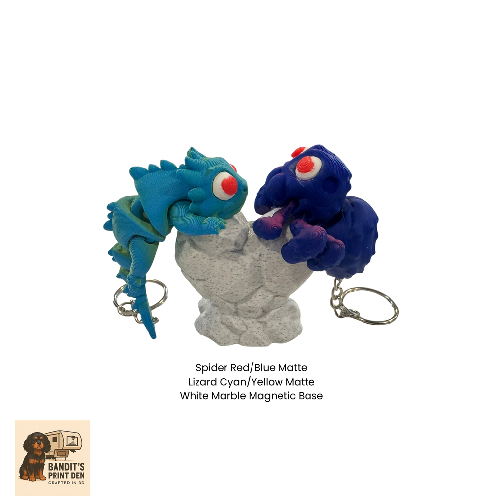His & Hers Magnetic Heart Rock Set | Romantic Creature Soulmates Keychain Pair | “His and Hers” 3D Printed Love Board Magnet Display | Couples Gift for Valentine’s, Anniversary, Date Night