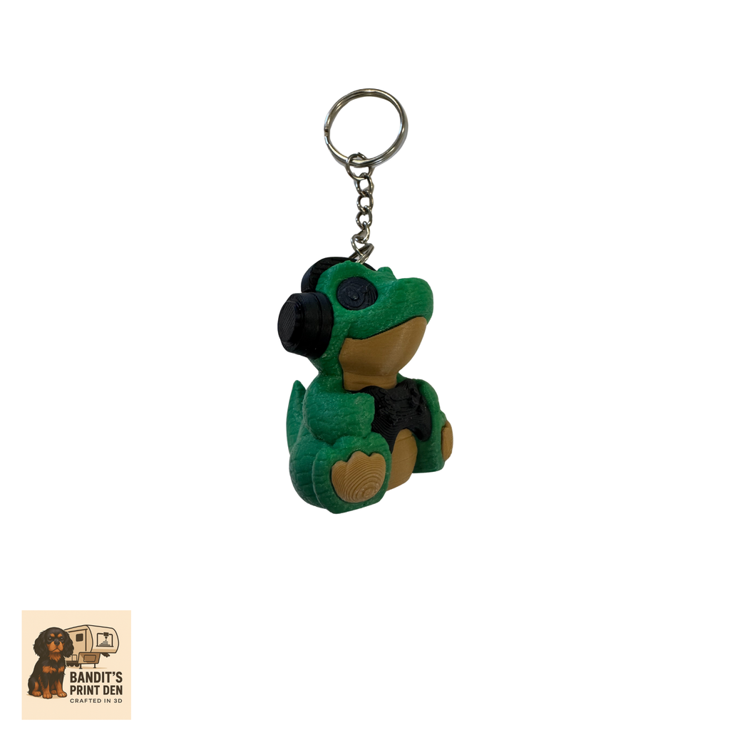 Gamer Dino Keychain / Backpack Clip