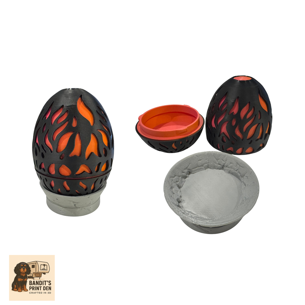 Magmos & Molten Dragon Egg – Lava Dragon Figurine & Hatchable Egg Display