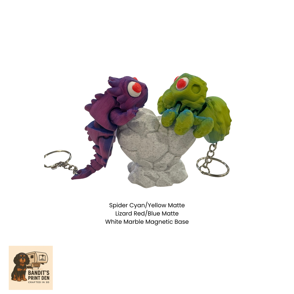 His & Hers Magnetic Heart Rock Set | Romantic Creature Soulmates Keychain Pair | “His and Hers” 3D Printed Love Board Magnet Display | Couples Gift for Valentine’s, Anniversary, Date Night