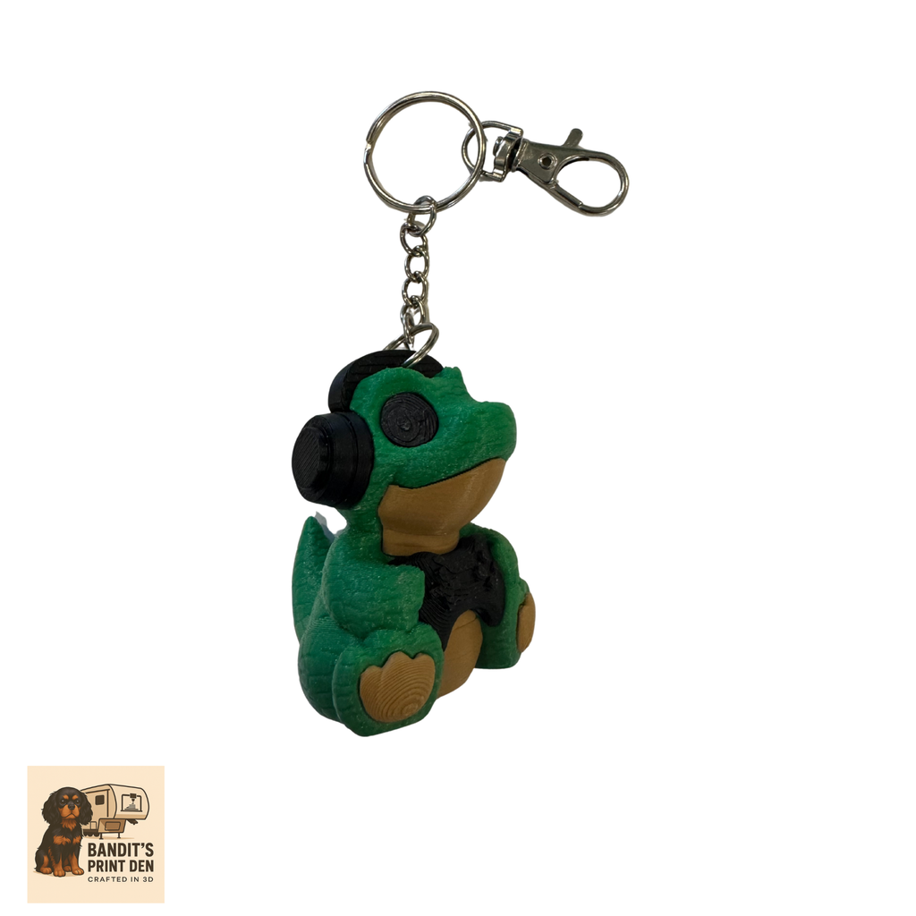 Gamer Dino Keychain / Backpack Clip