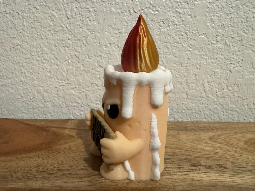 Funny Candle Desk Buddy | Holidays with Attitude | 3D Printed Candle with Interchangeable Sign