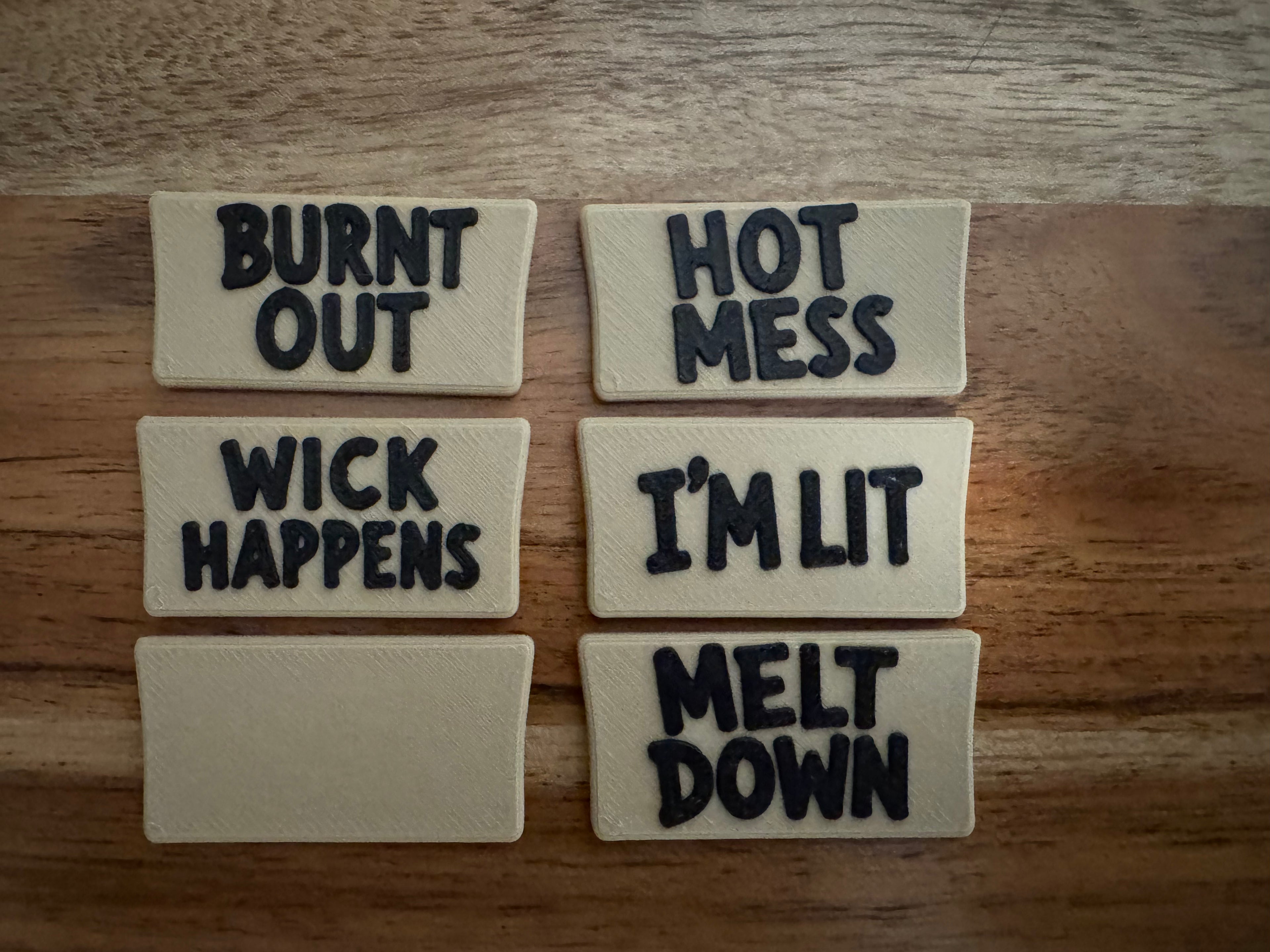 Funny Candle Desk Buddy | Holidays with Attitude | 3D Printed Candle with Interchangeable Sign