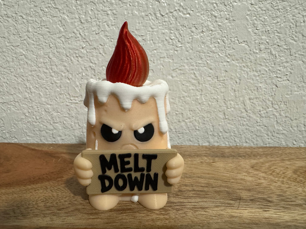 Funny Candle Desk Buddy | Holidays with Attitude | 3D Printed Candle with Interchangeable Sign