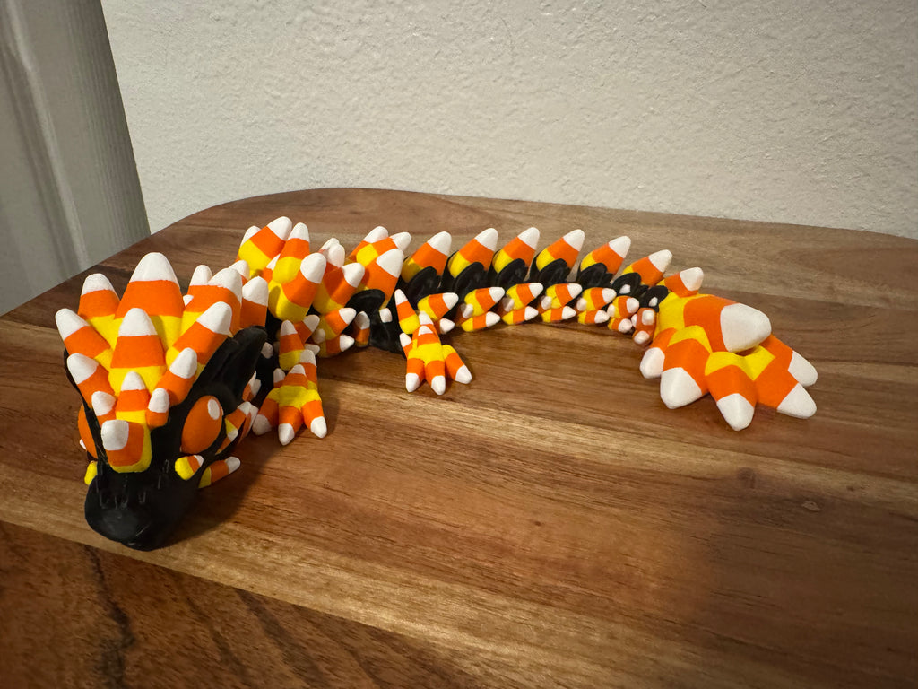 Candy Corn Dragon | Articulated 3D Printed Halloween Dragon