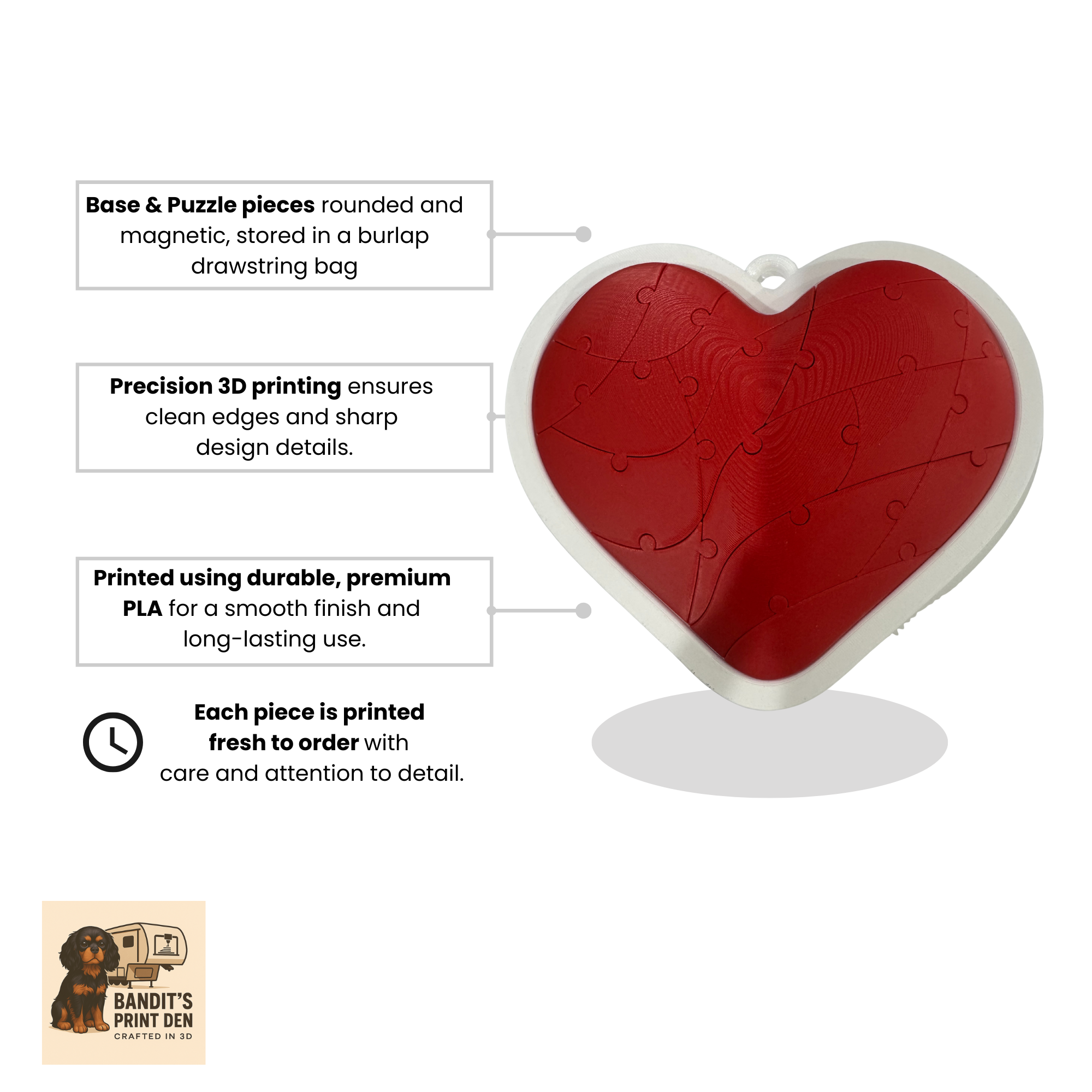 HEART RUSH! – 3D Printed Magnetic Heart Puzzle for Couples