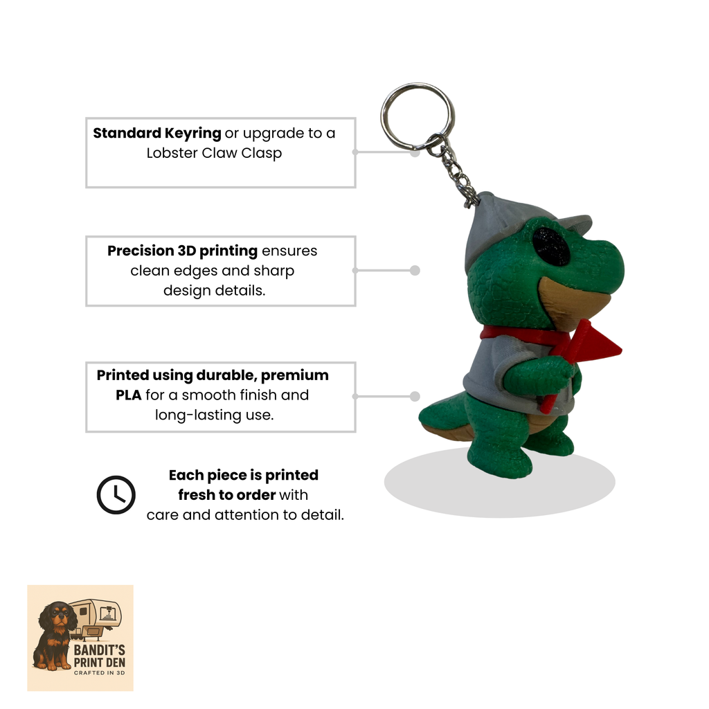 Boy Scout Dino (Dino the Explorer) Keychain / Bag Clip