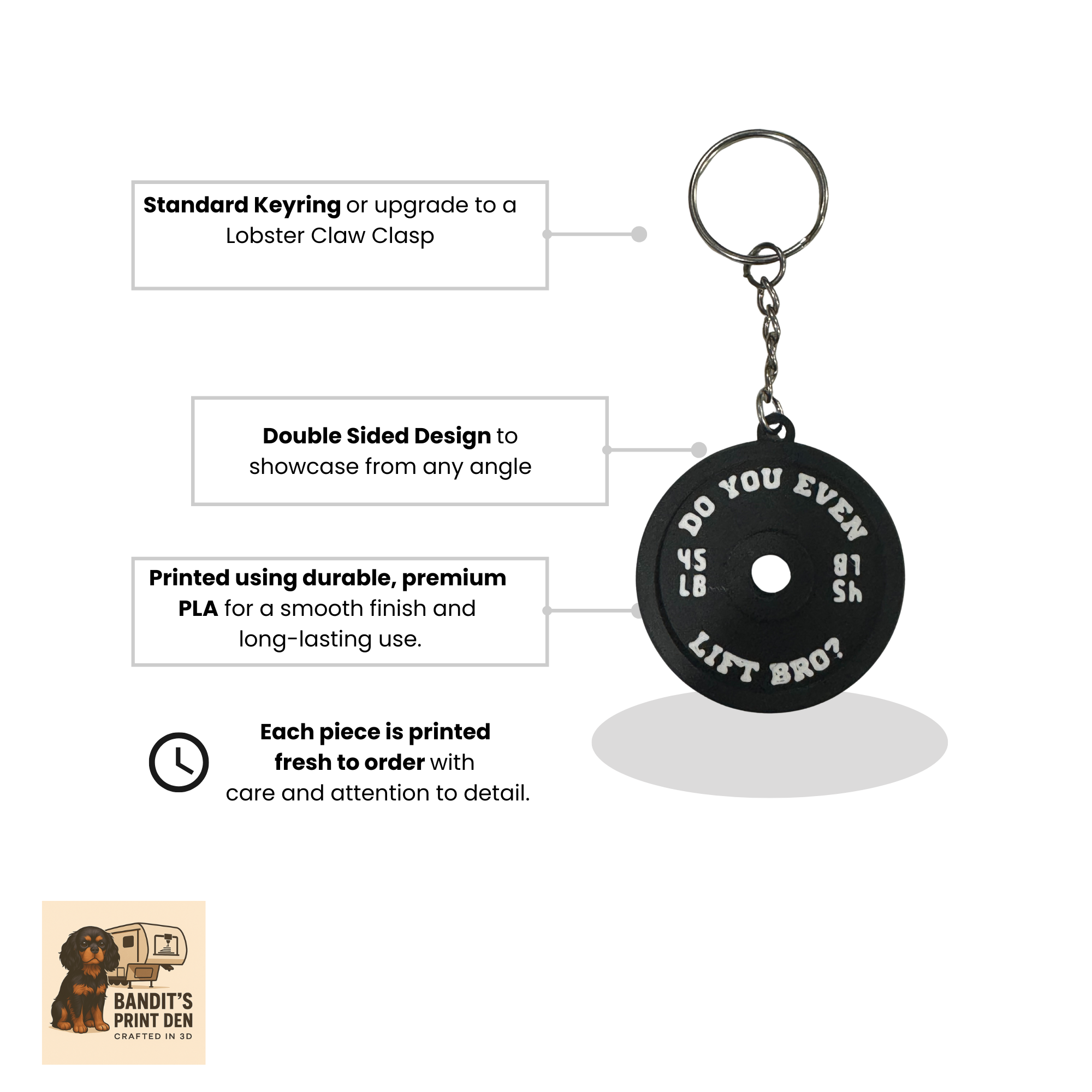 “Do You Even Lift Bro?” Weight Plate Keychain