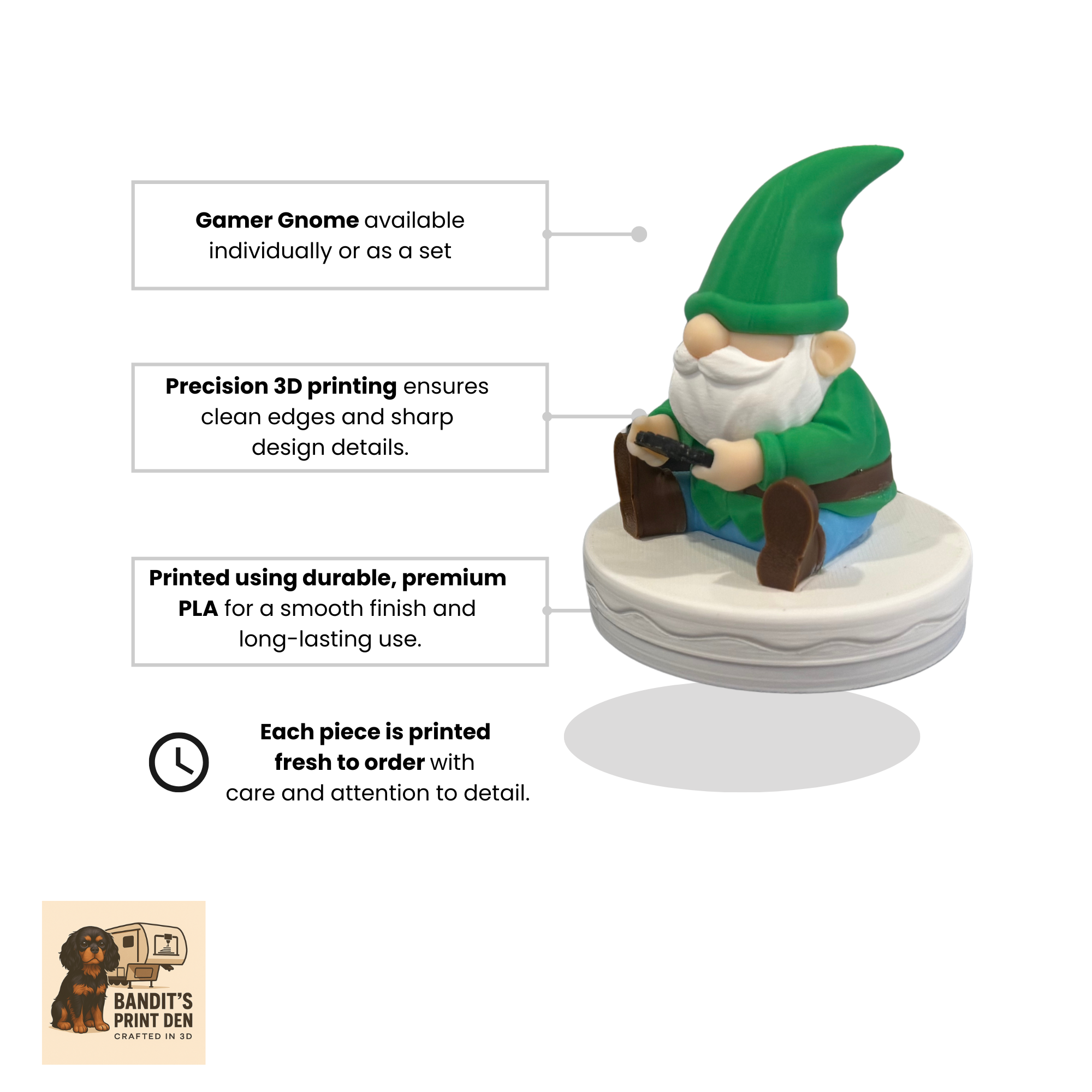 Gamer Gnome – 3D Printed Christmas Figurine