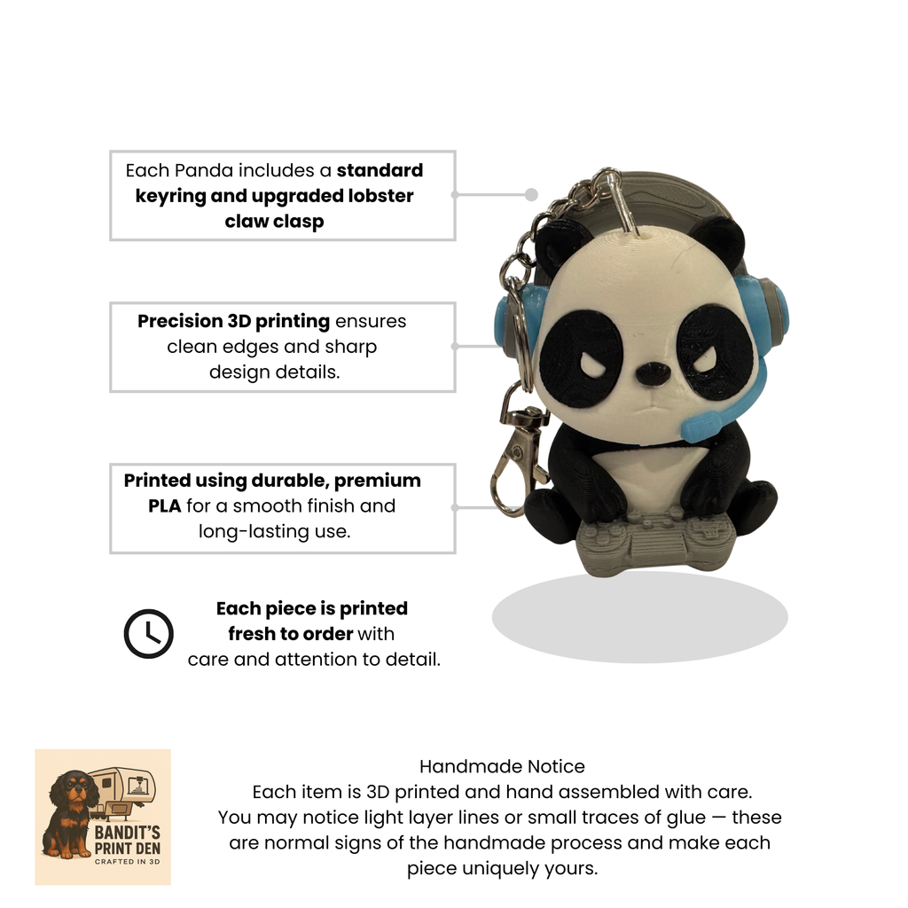 Pandamonium Panda Keychain, Purse /Backpack Clip Collection