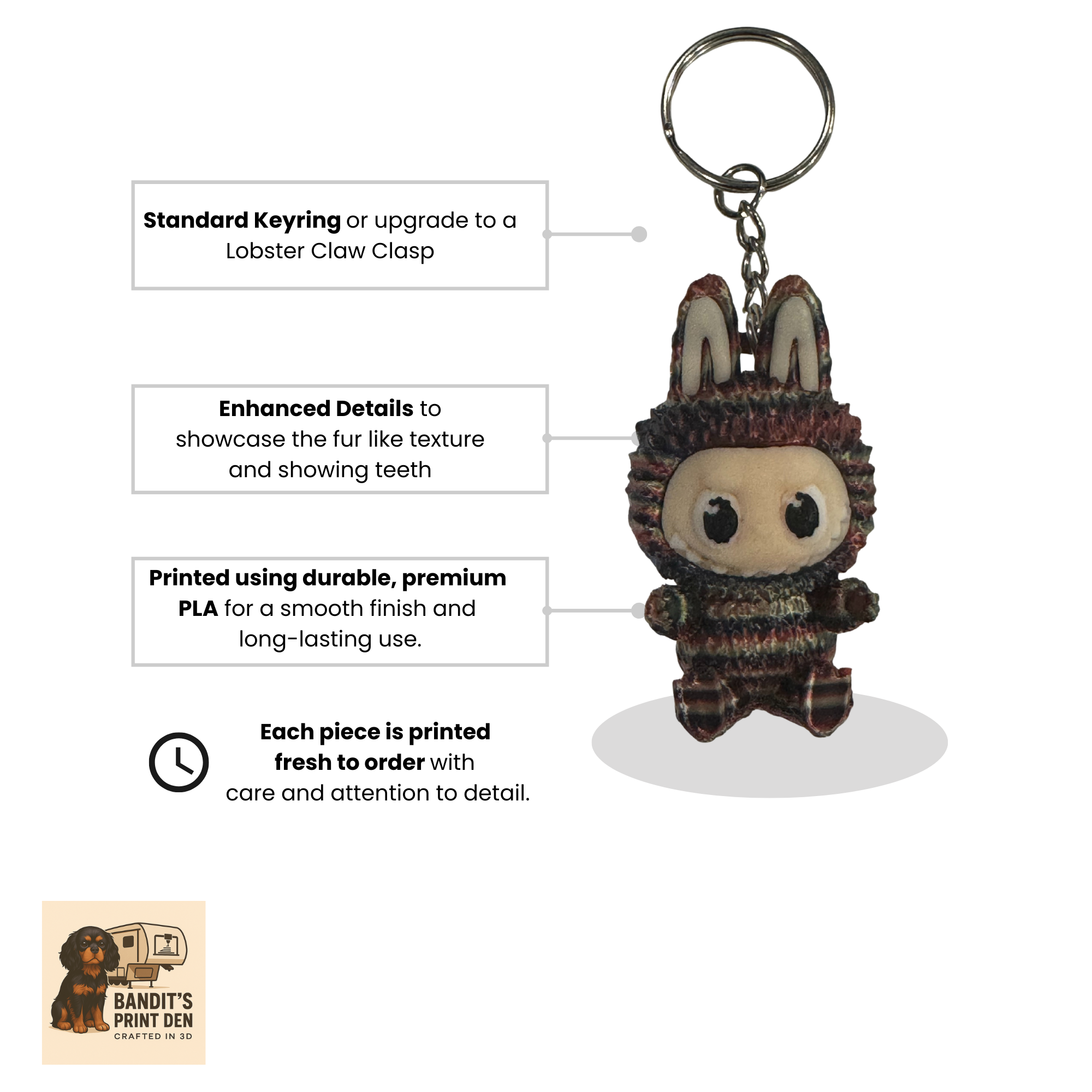 Cozy Critter Keychain –  Cute Character Keychain | Bag Charm | Collector Gift | Handmade Accessory