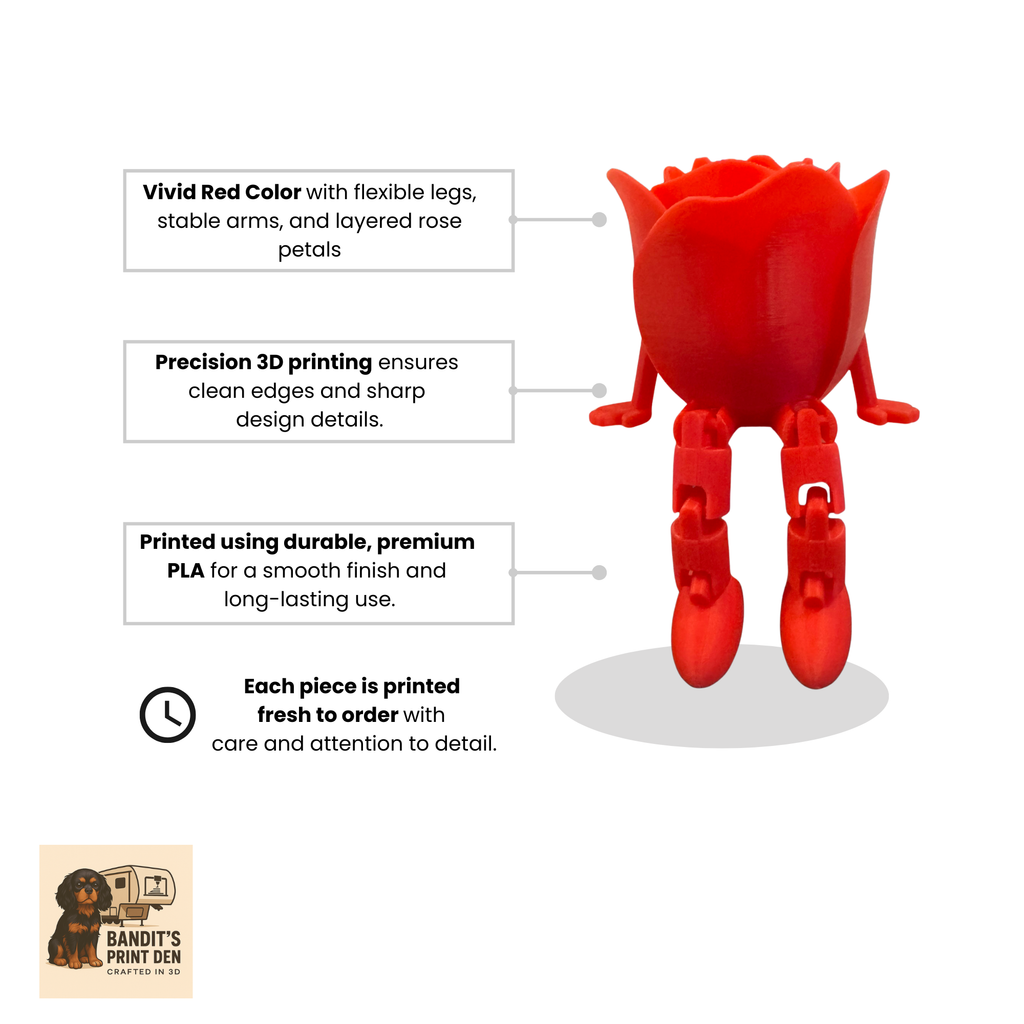 Rose On A Shelf – 3D Printed Shelf Sitter Figurine