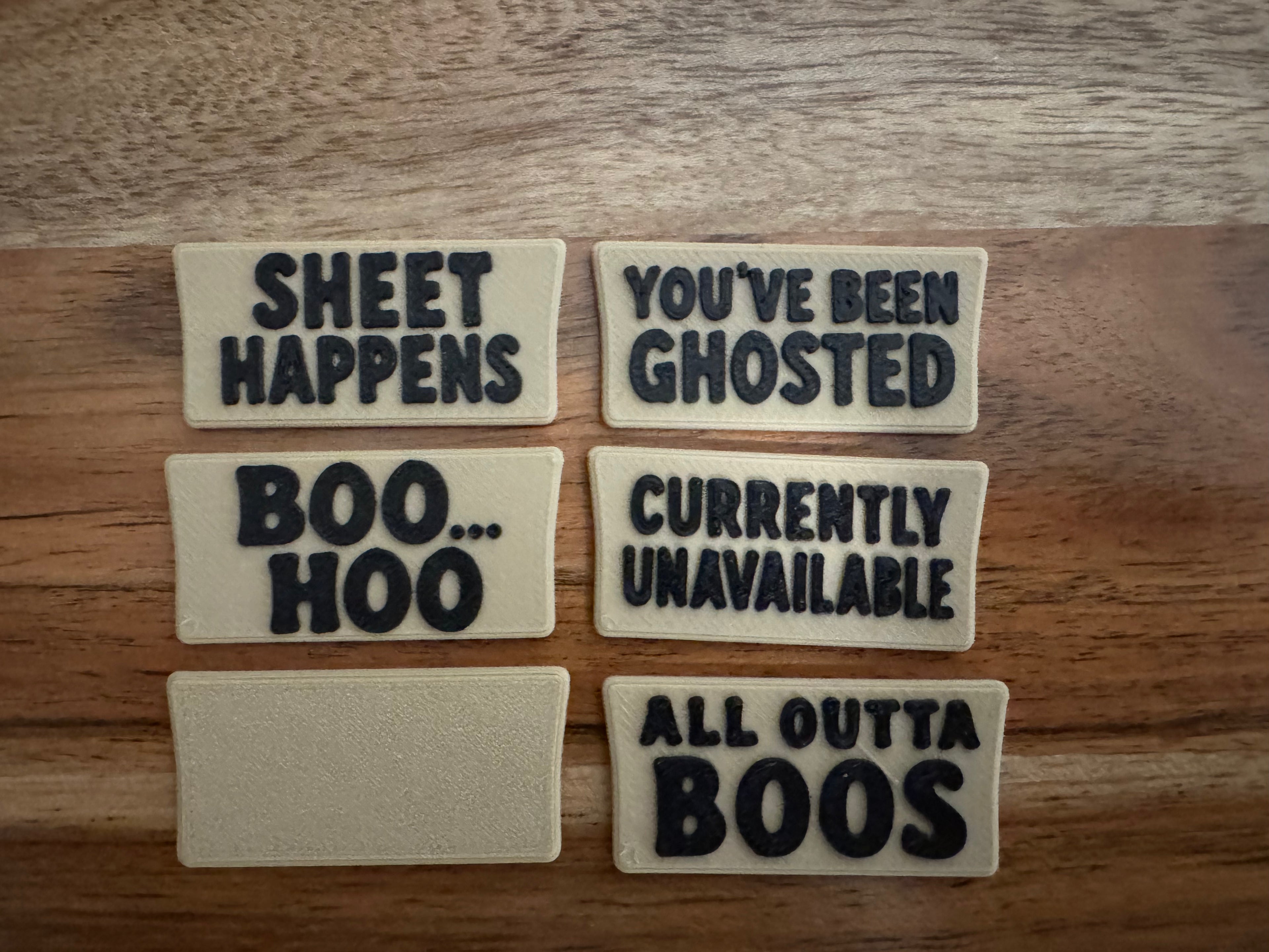 Funny Ghost Desk Buddy | Holidays with Attitude | 3D Printed Ghost with Interchangeable Sign