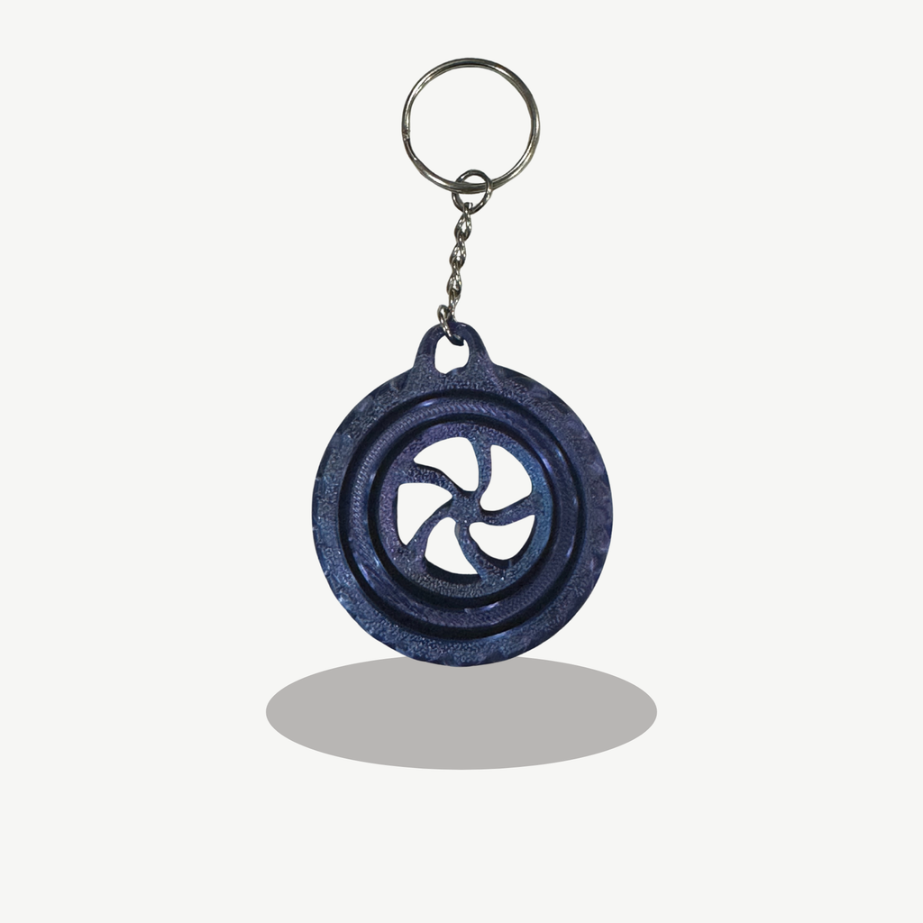 Swirl Spinner Keychain – 3D Printed Tire/Wheel Fidget Keychain | Smooth Spin | Everyday Carry | Stress Reliever Gift