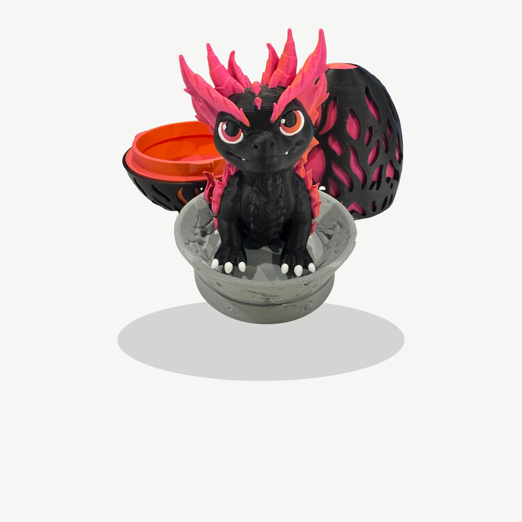 Magmos & Molten Dragon Egg – Lava Dragon Figurine & Hatchable Egg Display