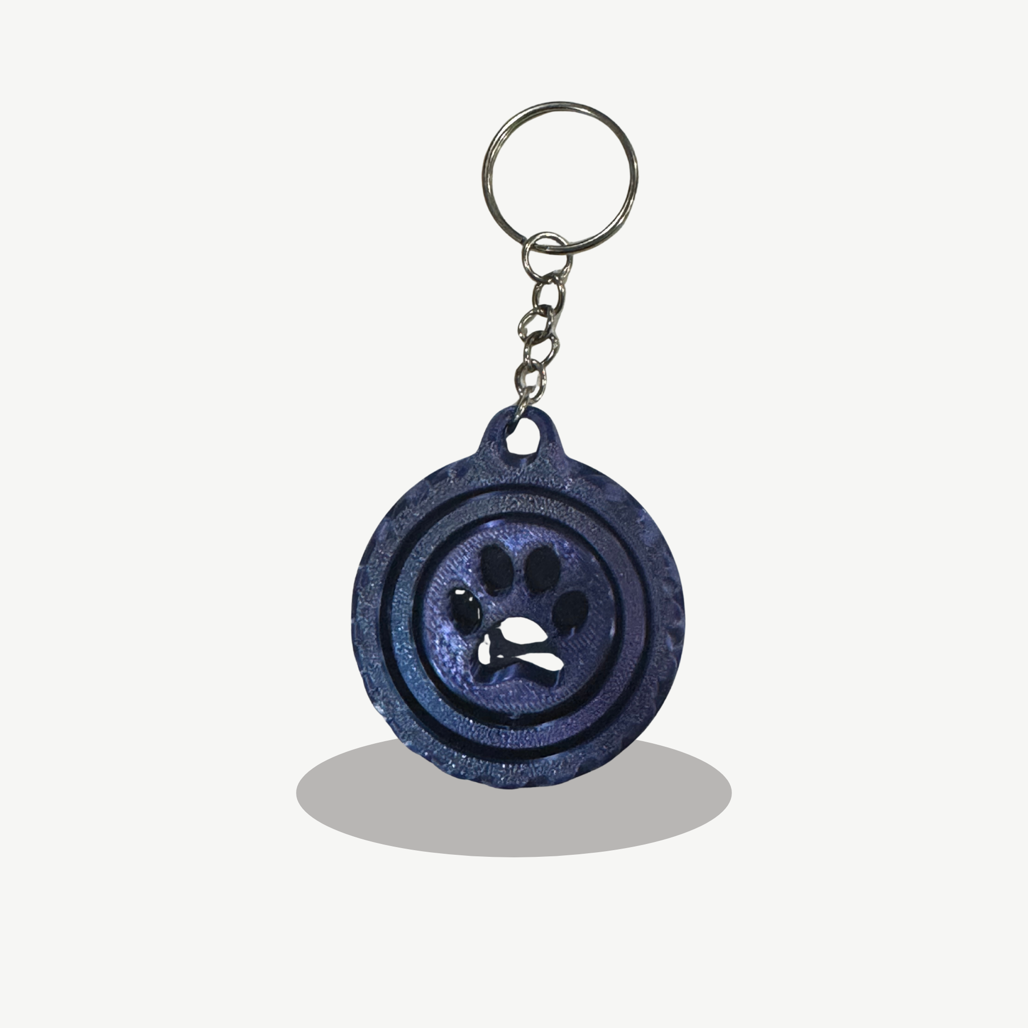Paw Print Spinner Keychain – 3D Printed Fidget Keychain | Pet Lover Gift | Stress Reliever | Bag Accessory
