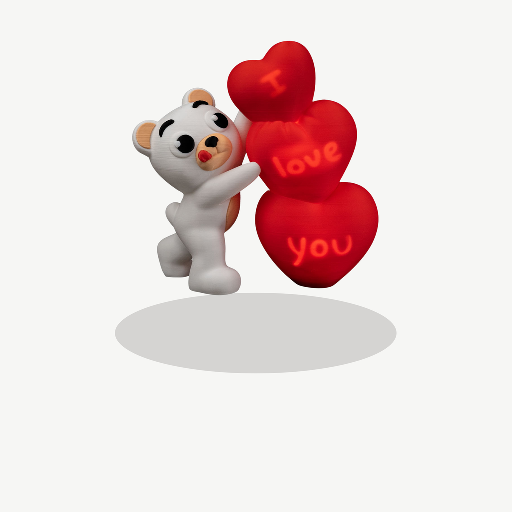 Love to Bear – Light-Up Floral Heart Teddy Décor