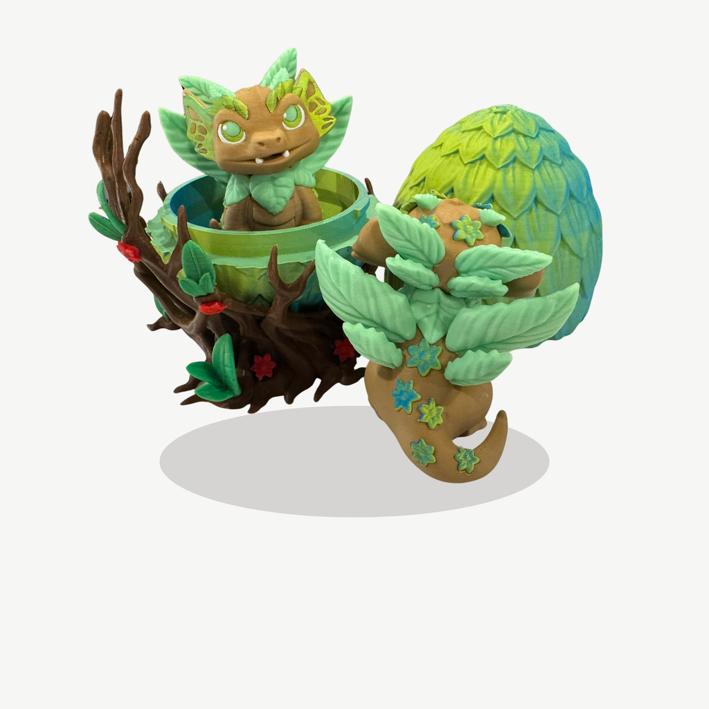 Flora & Flora Dragon Egg – Nature Dragon Figurine & Blooming Egg Display