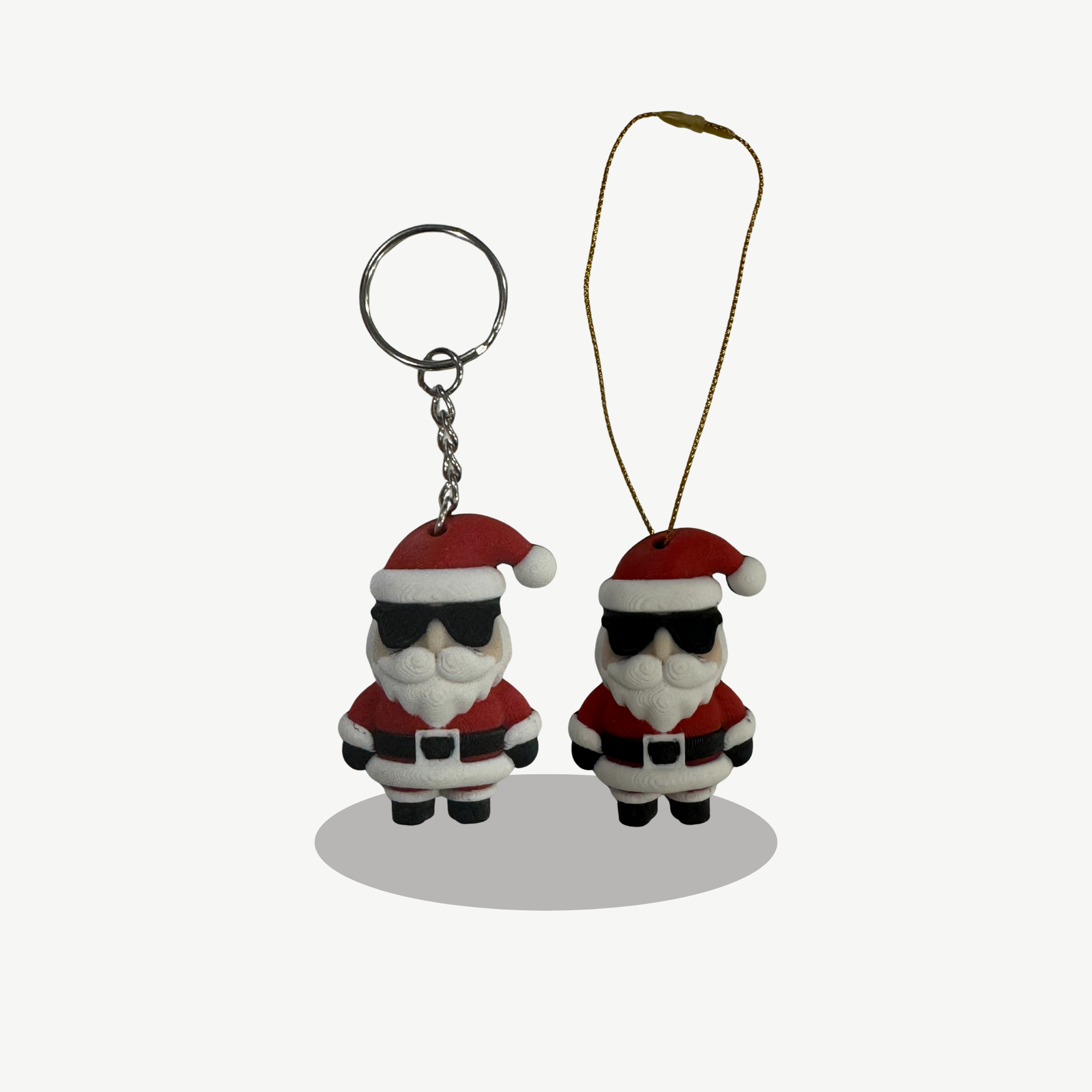 Cool Santa Ornament / Keyring – 3D Printed Christmas Decoration | Holiday Ornament | Modern Santa | Giftable Tree Hanger