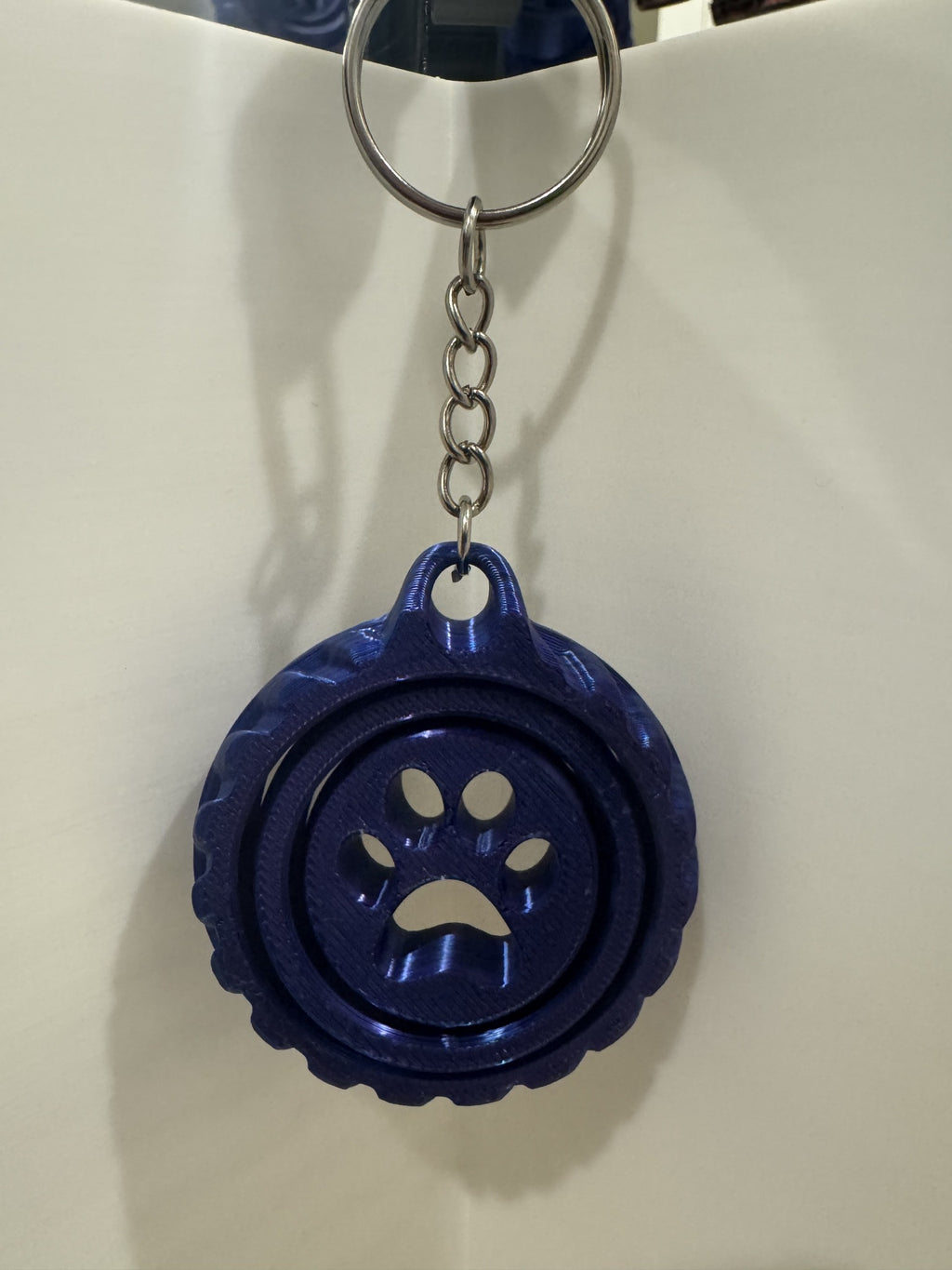 Paw Print Spinner Keychain – 3D Printed Fidget Keychain | Pet Lover Gift | Stress Reliever | Bag Accessory
