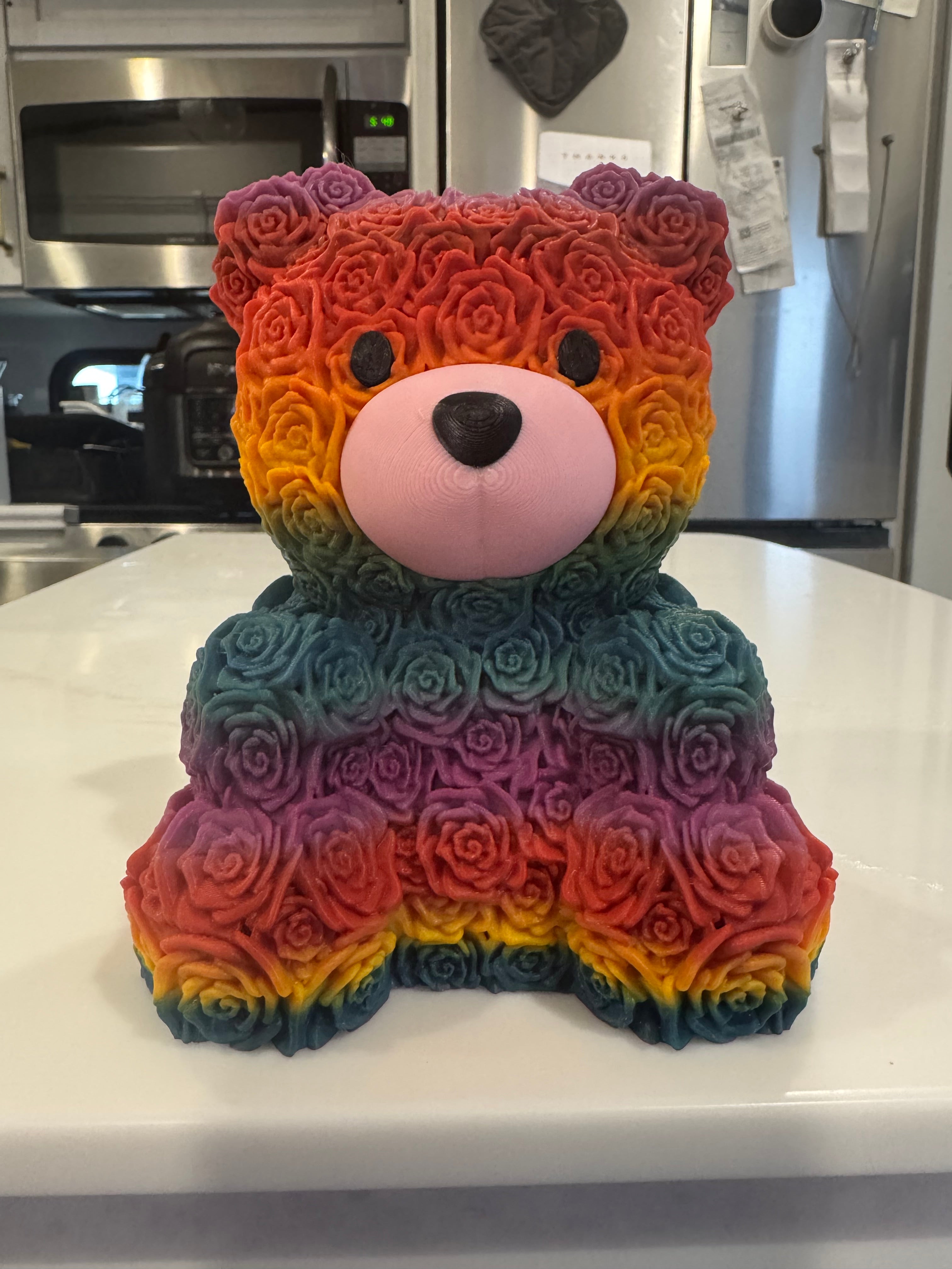 Floral Bear – 3D Printed Rose Teddy Gift