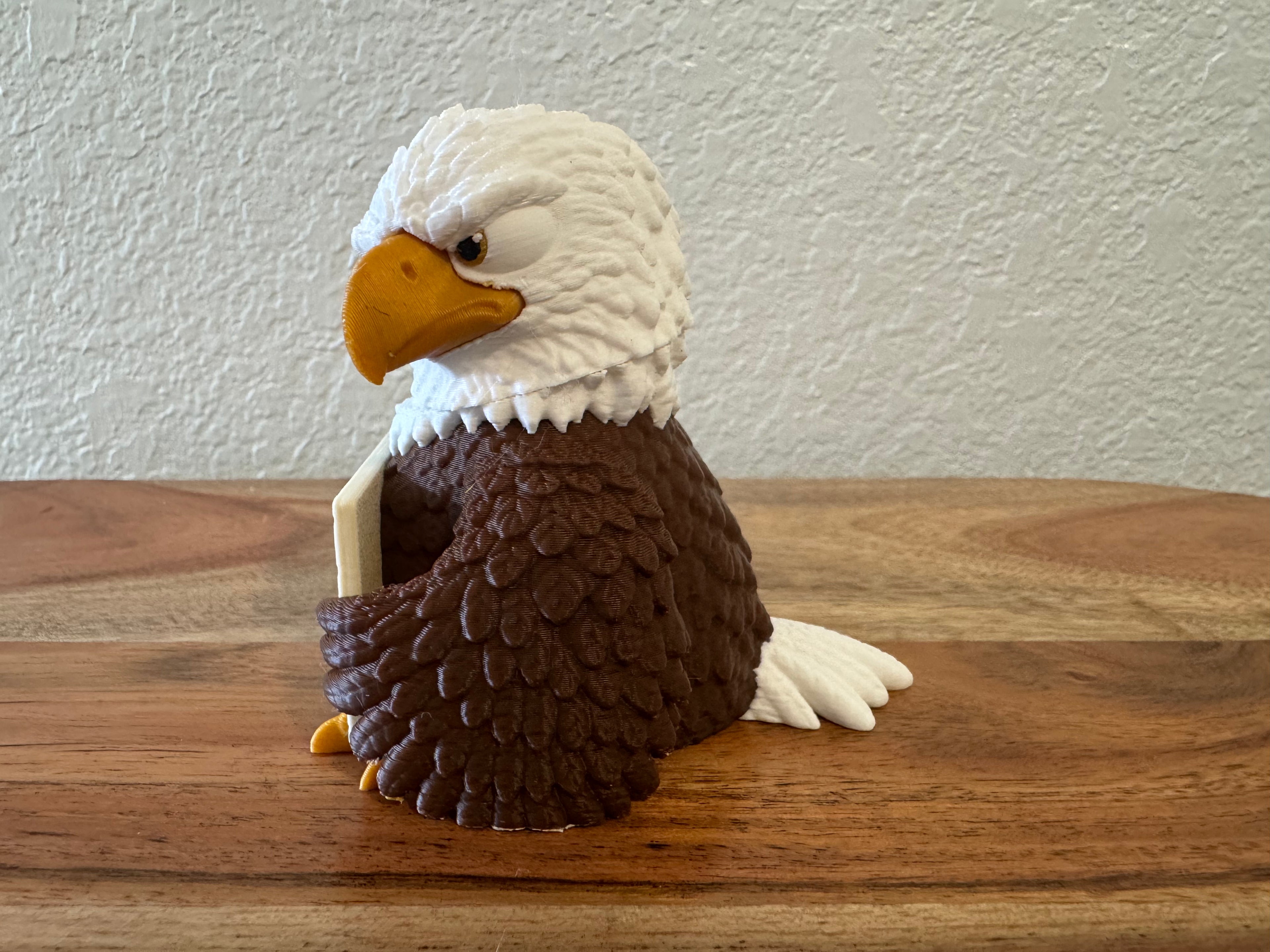 AWA Eagle - Funny Eagle Desk Buddy | Animals with Attitude | 3D Printed Eagle with Interchangeable Sign