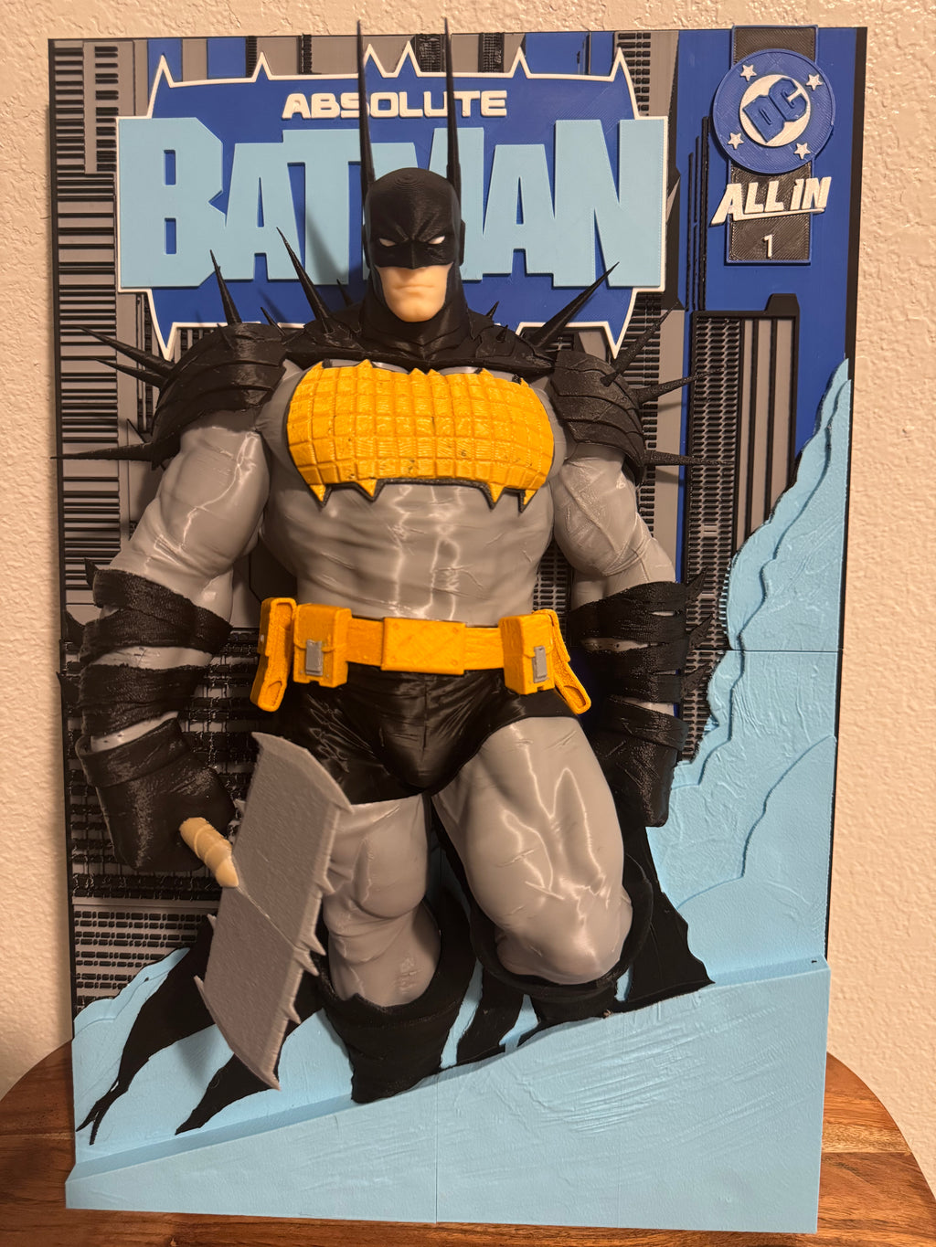 Absolute Batman 3D Wall Display Poster | 12" x 18" Layered Fan Art | Multicolor PLA Wall Art with Built-In 3M Mounts