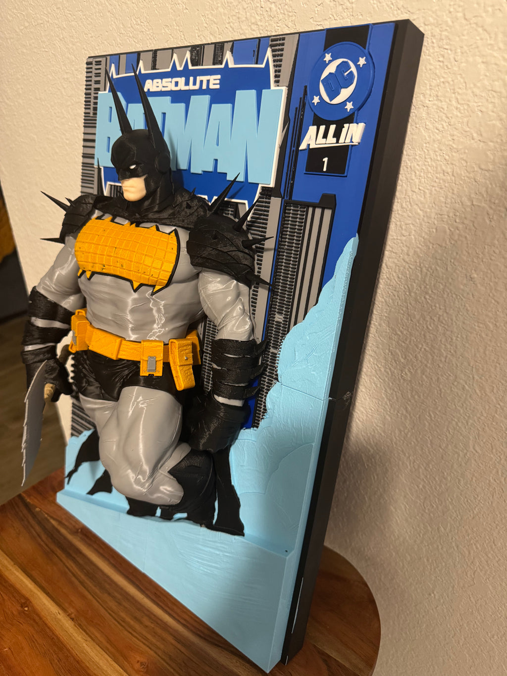 Absolute Batman 3D Wall Display Poster | 12" x 18" Layered Fan Art | Multicolor PLA Wall Art with Built-In 3M Mounts