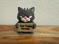 AWA Cat - Funny Cat Desk Buddy | Animals with Attitude | 3D Printed Cat with Interchangeable Sign