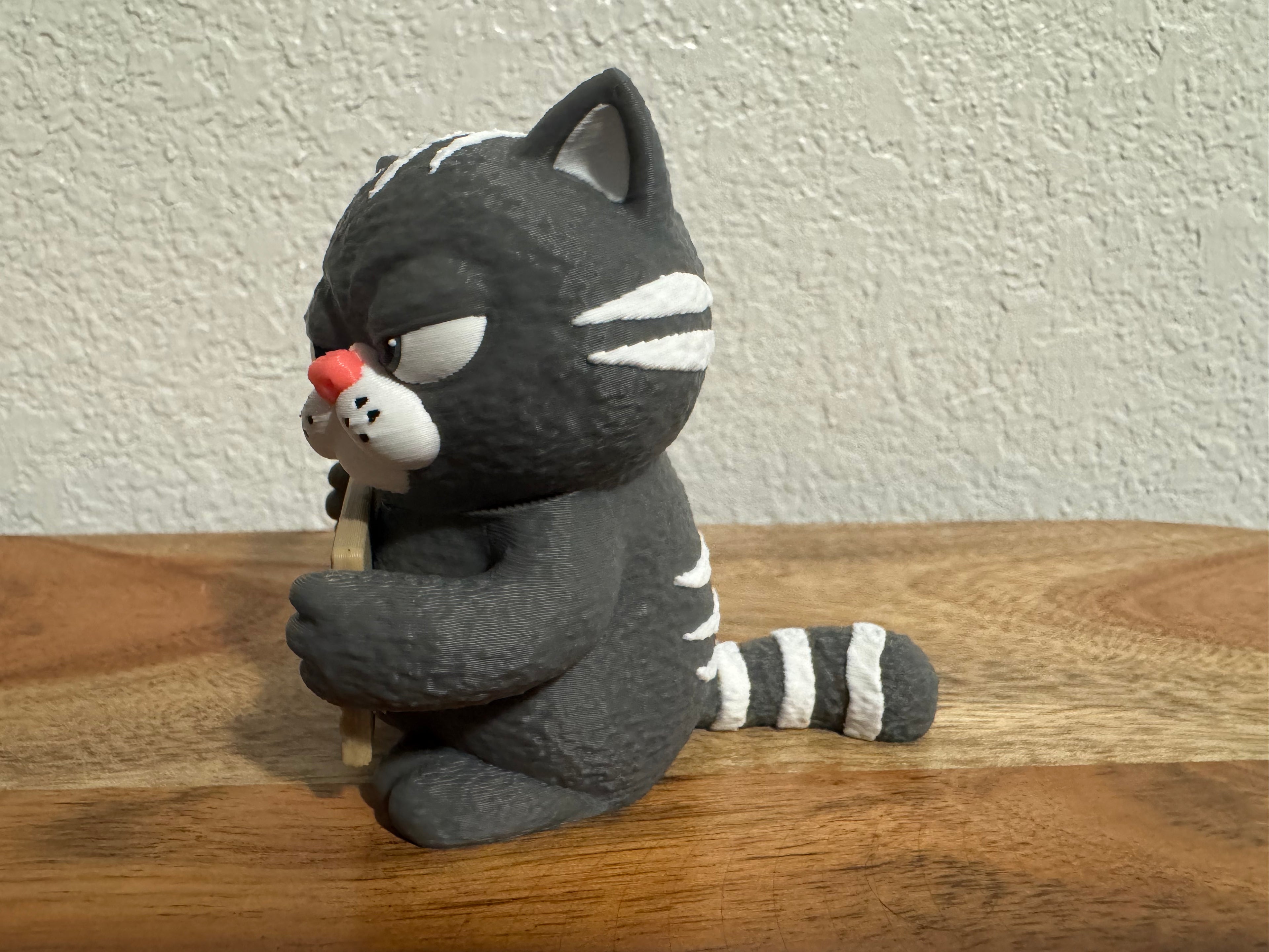 AWA Cat - Funny Cat Desk Buddy | Animals with Attitude | 3D Printed Cat with Interchangeable Sign
