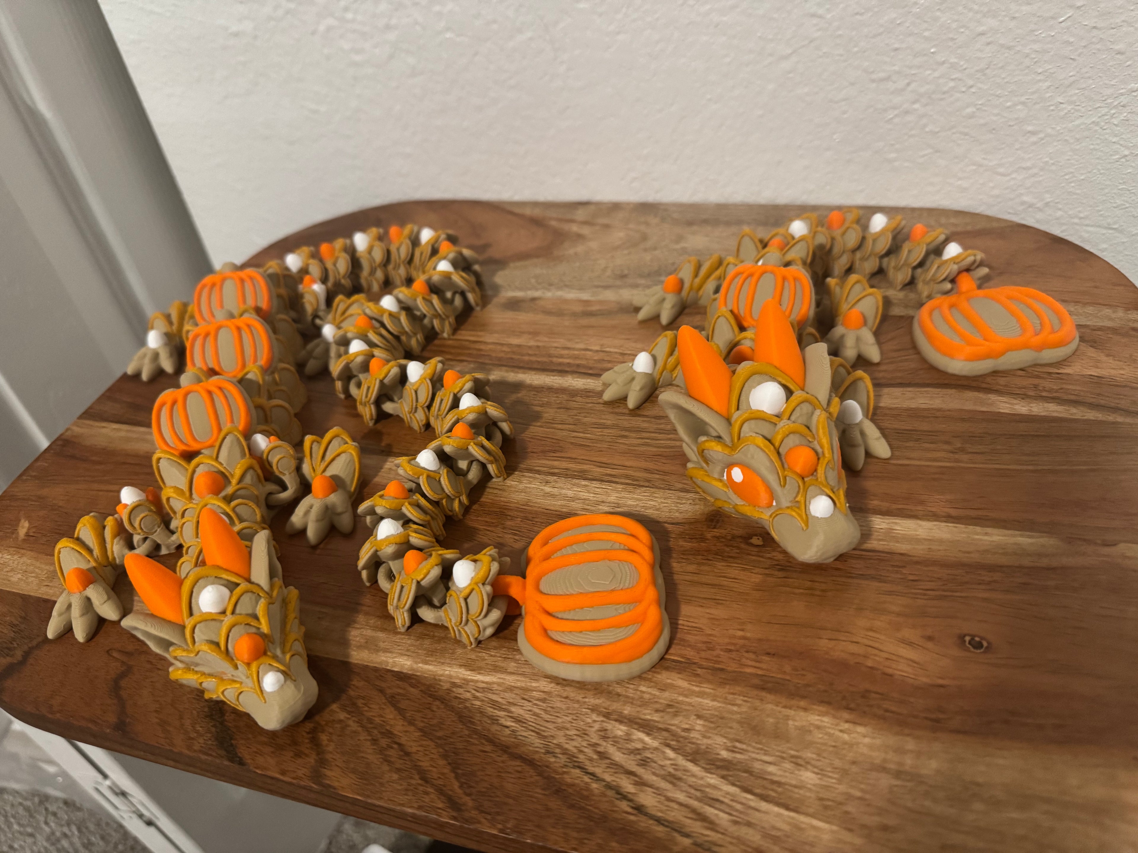 Pumpkin Spice Cookie Dragon | Large Articulated 3D Printed Fall Dragon