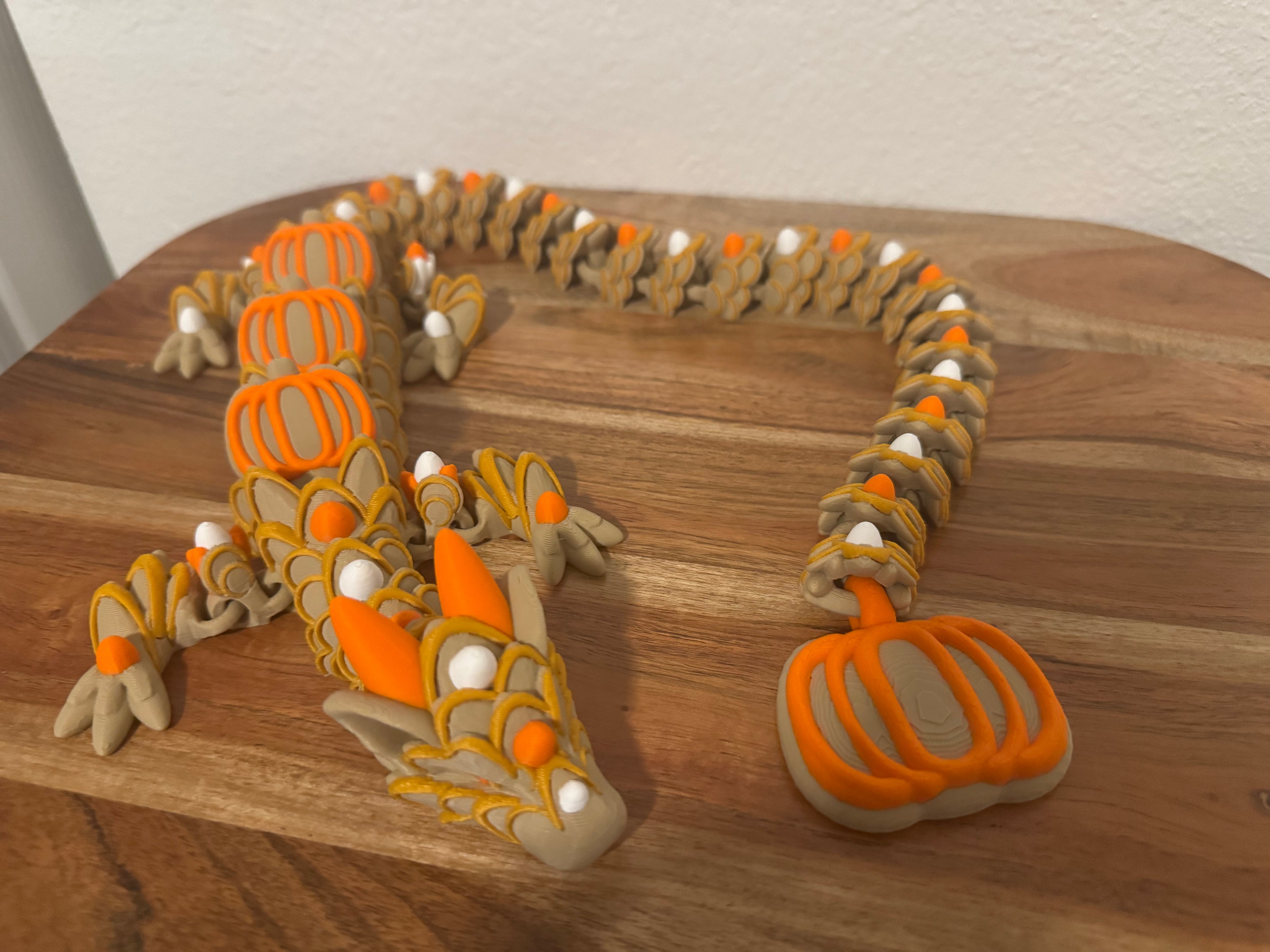 Pumpkin Spice Cookie Dragon | Large Articulated 3D Printed Fall Dragon
