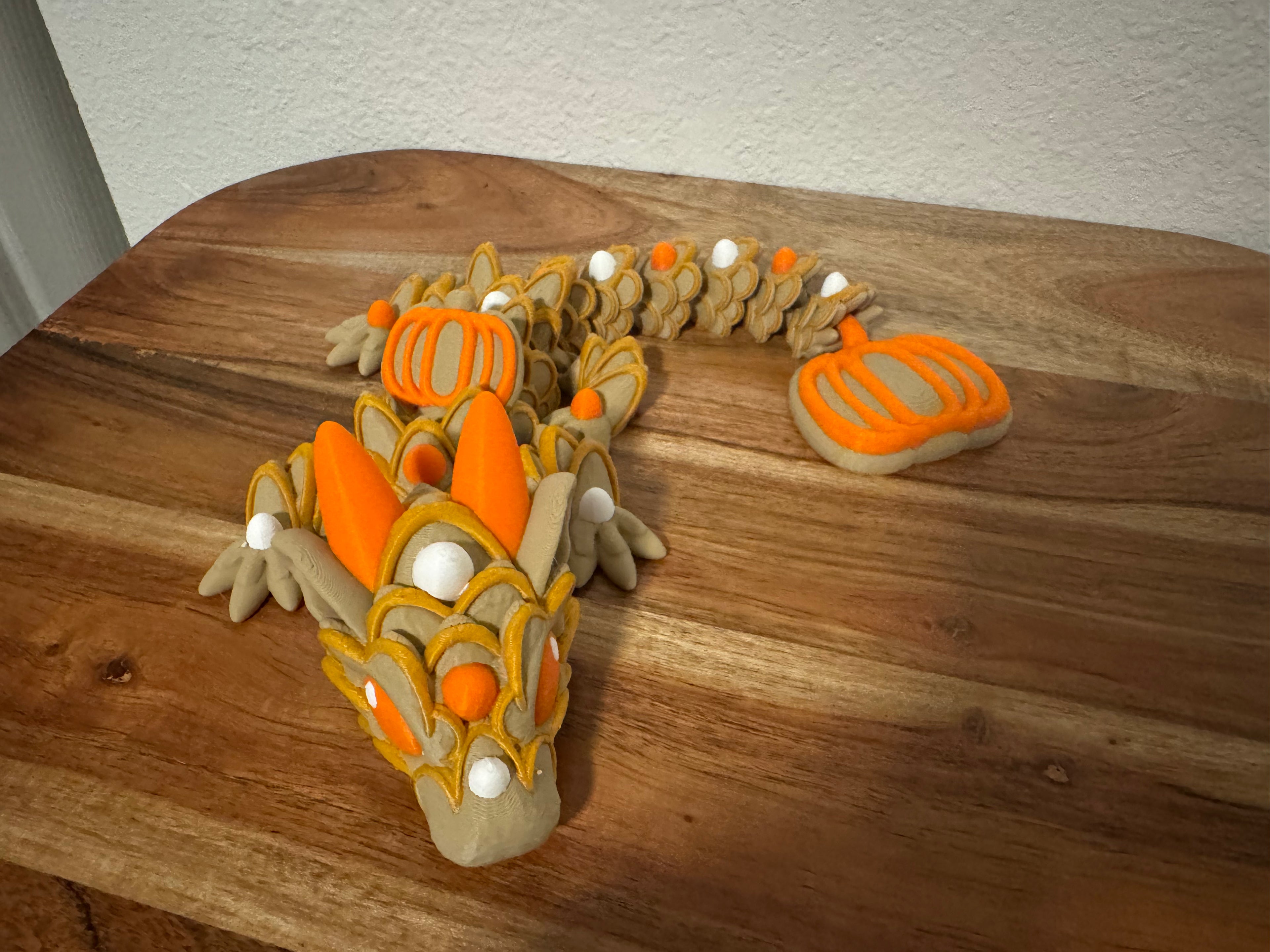Pumpkin Spice Cookie Dragon | Large Articulated 3D Printed Fall Dragon