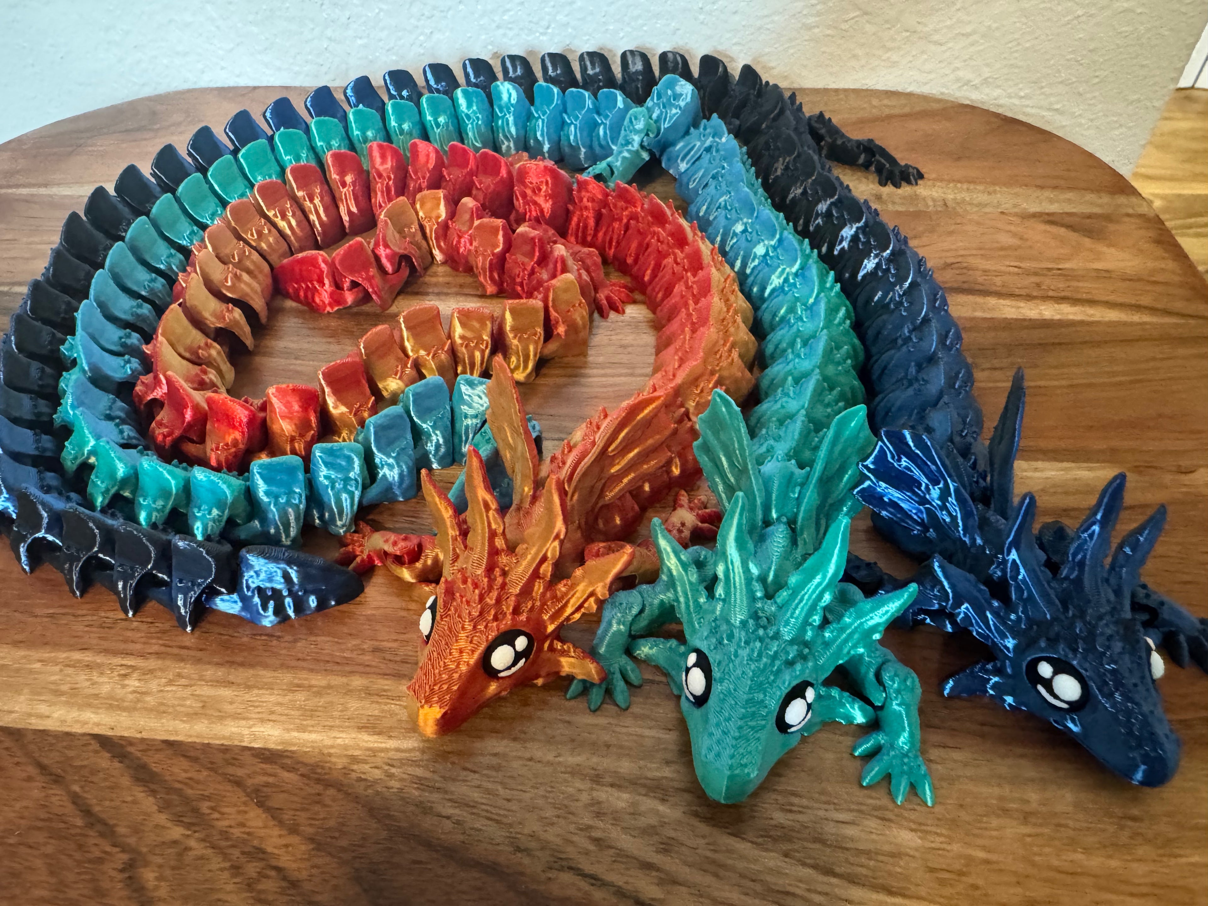 Axolotl Dragon – 28" Fully Articulated 3D Printed Dragon