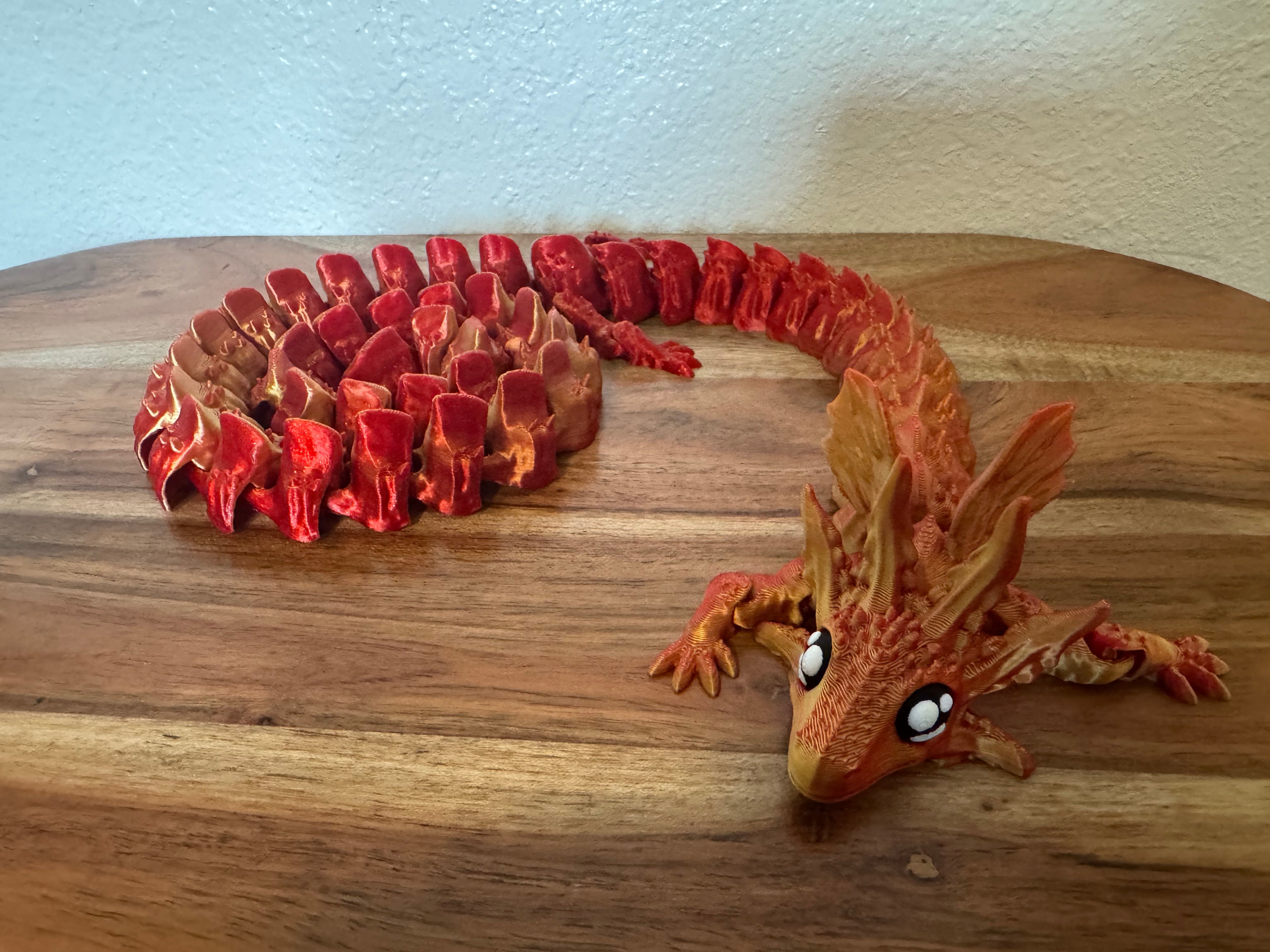 Axolotl Dragon – 28" Fully Articulated 3D Printed Dragon