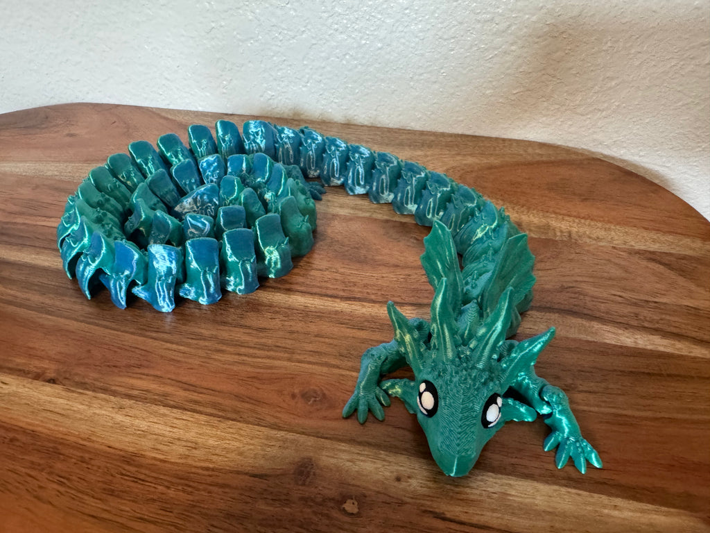 Axolotl Dragon – 28" Fully Articulated 3D Printed Dragon