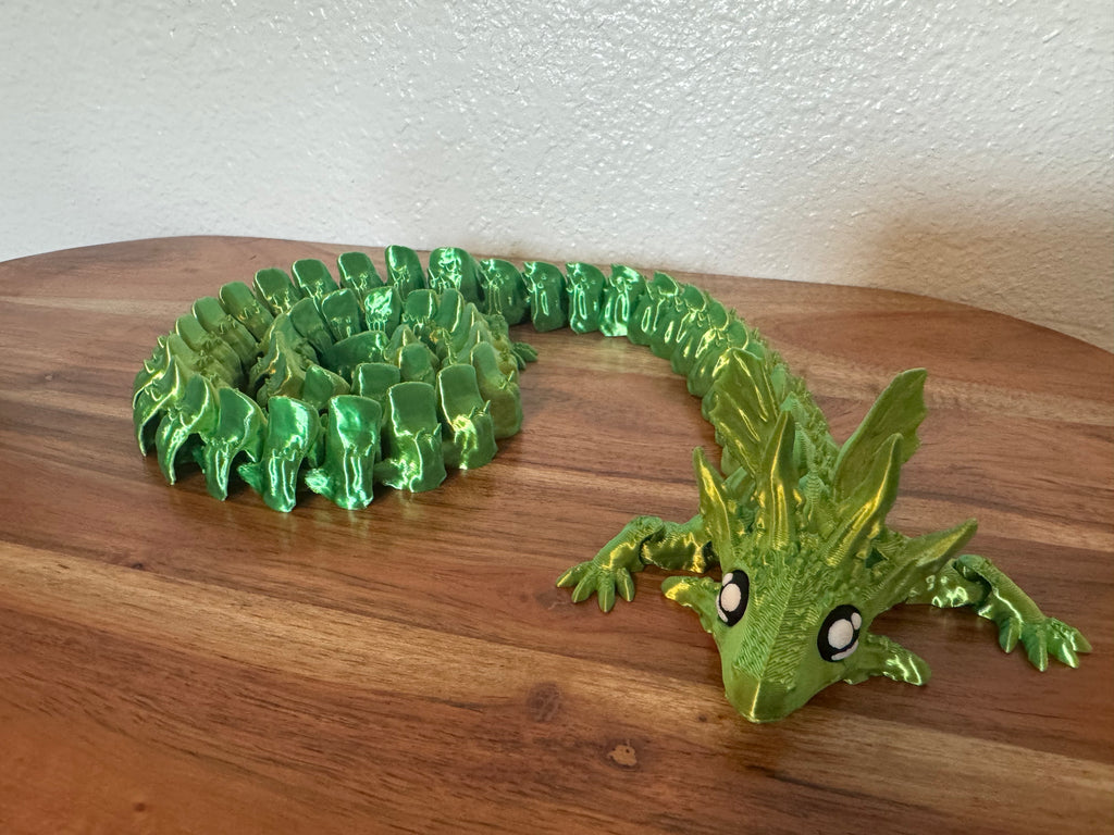 Axolotl Dragon – 28" Fully Articulated 3D Printed Dragon