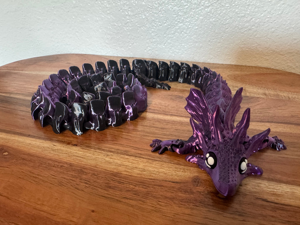 Axolotl Dragon – 28" Fully Articulated 3D Printed Dragon