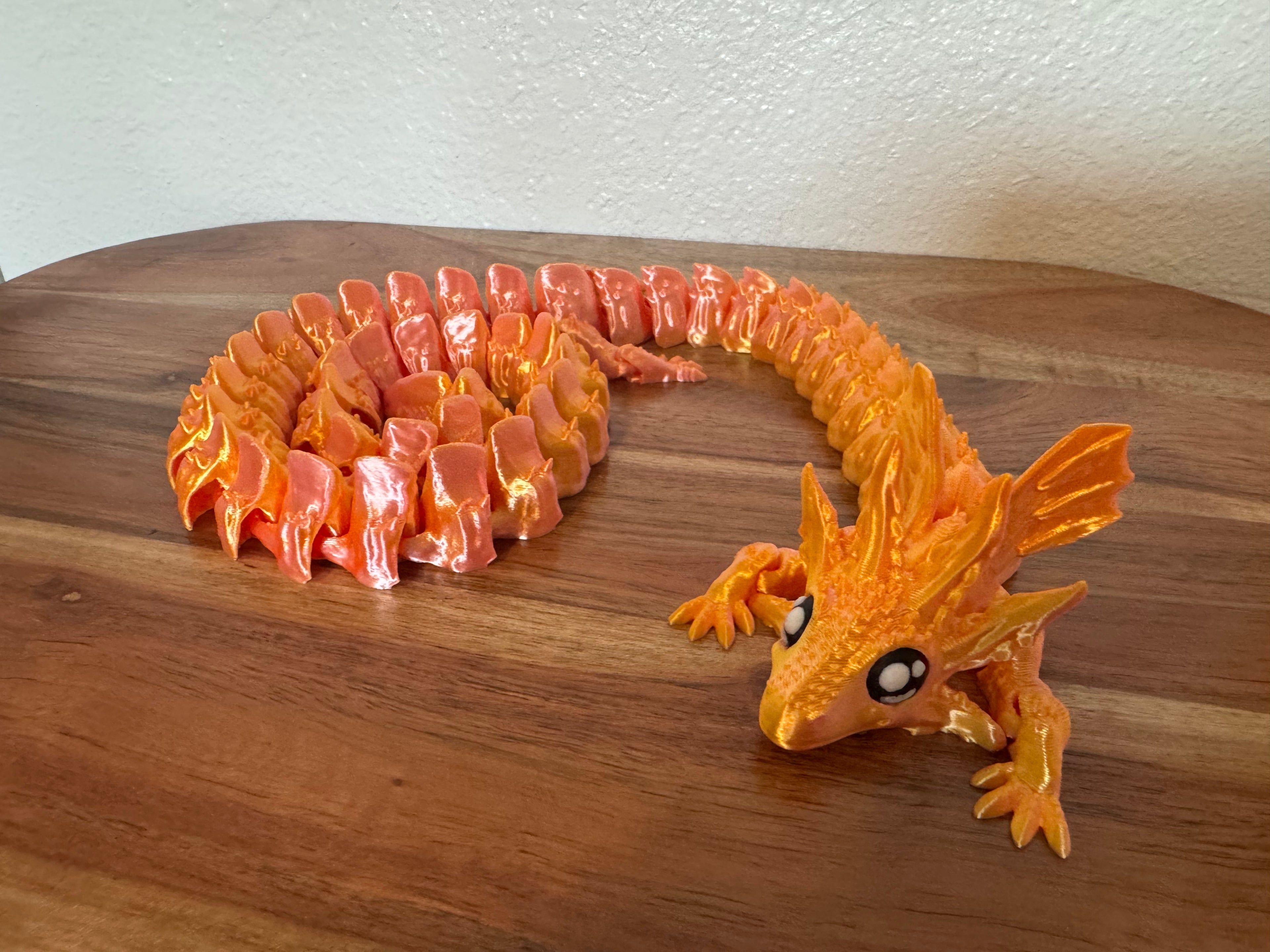 Axolotl Dragon – 28" Fully Articulated 3D Printed Dragon