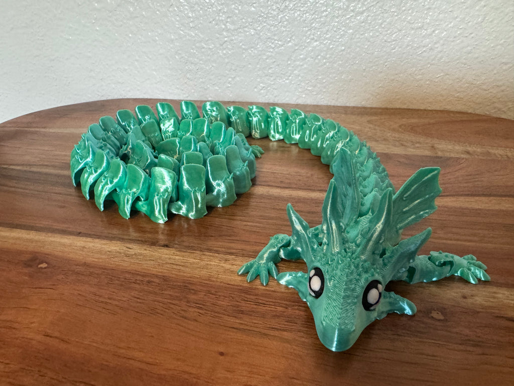 Axolotl Dragon – 28" Fully Articulated 3D Printed Dragon