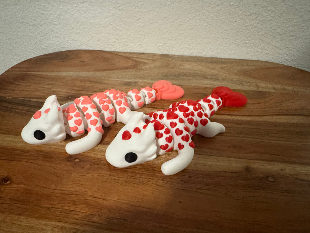 Heart Dragon | 6.5" 3D Printed Articulated Valentine's Dragon
