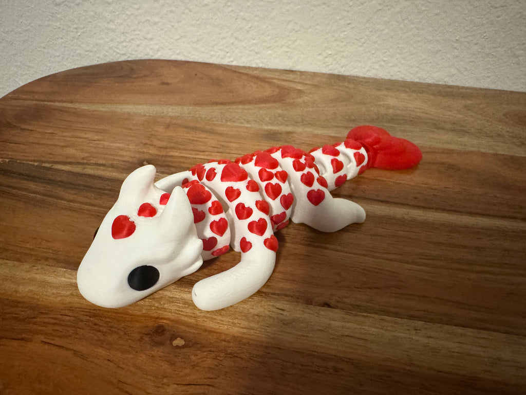 Heart Dragon | 6.5" 3D Printed Articulated Valentine's Dragon