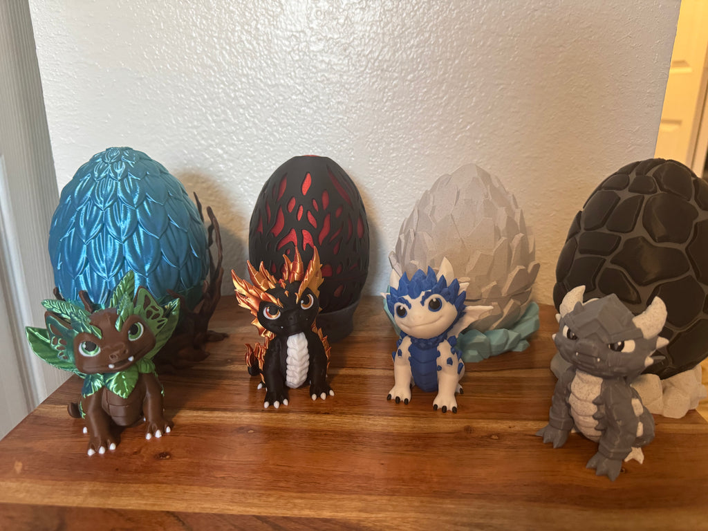 Elemental Dragon & Egg – 3D Printed Fantasy Dragon Collection